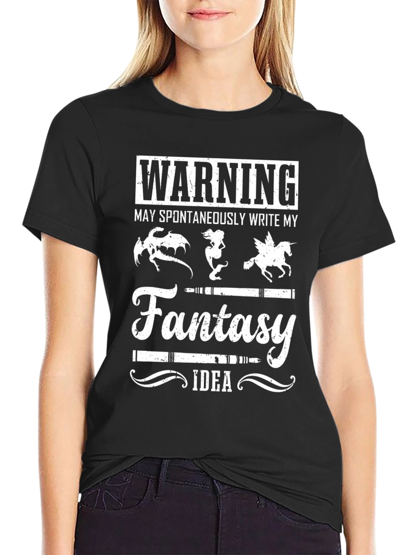Warning Fantasy Writer Graphic Tee