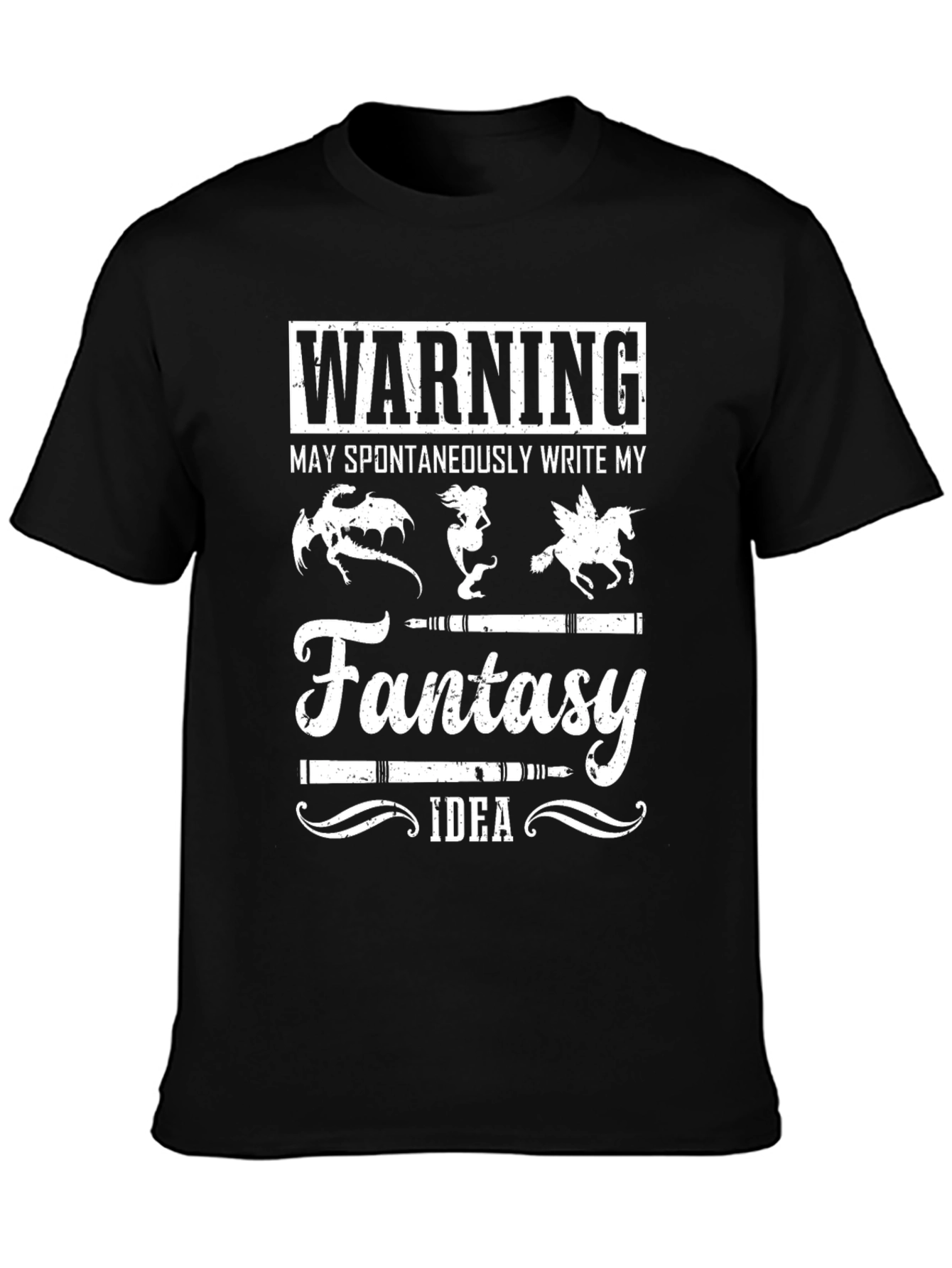 Warning Fantasy Writer Graphic Tee