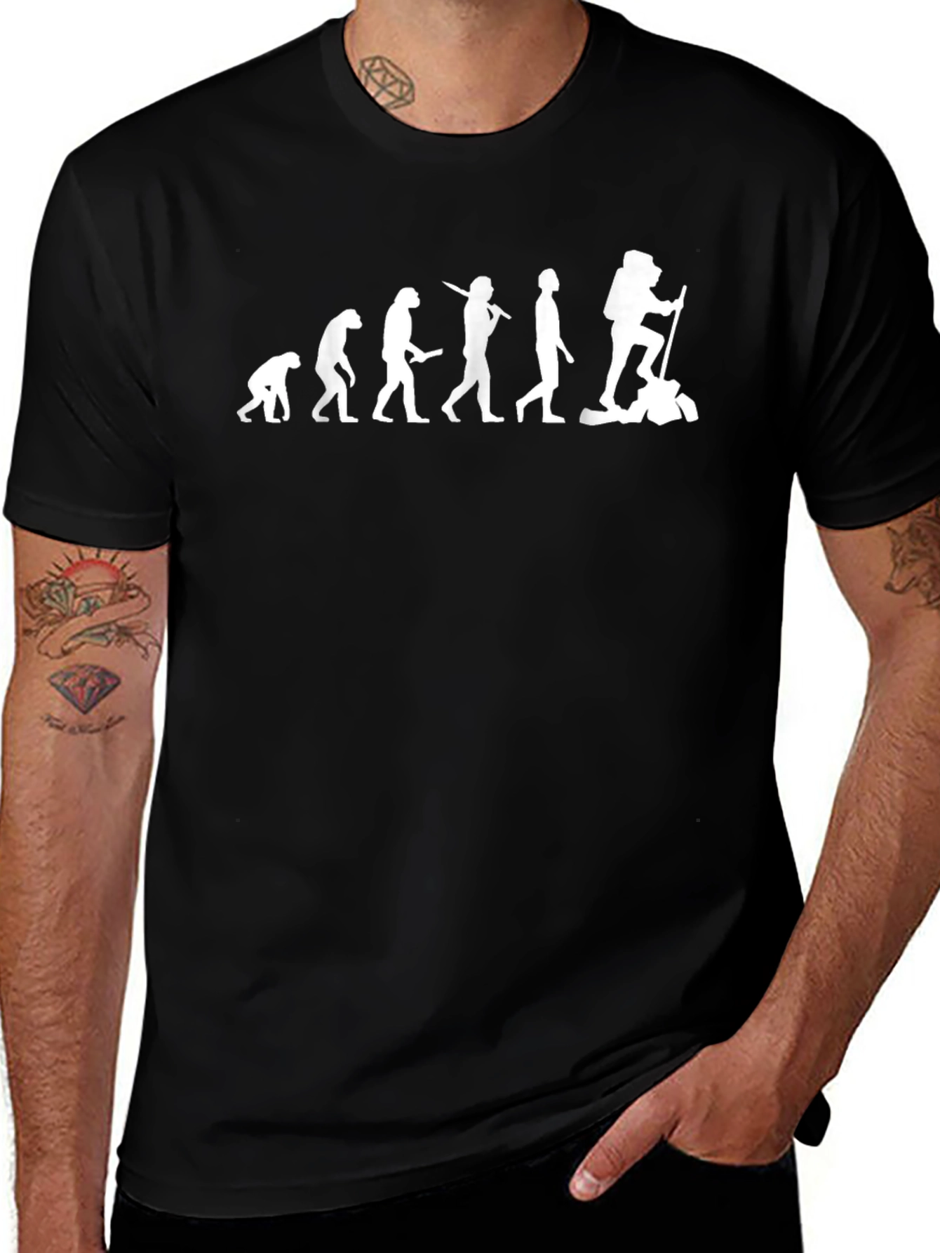Evolution of Man T-Shirt - Hiking Design