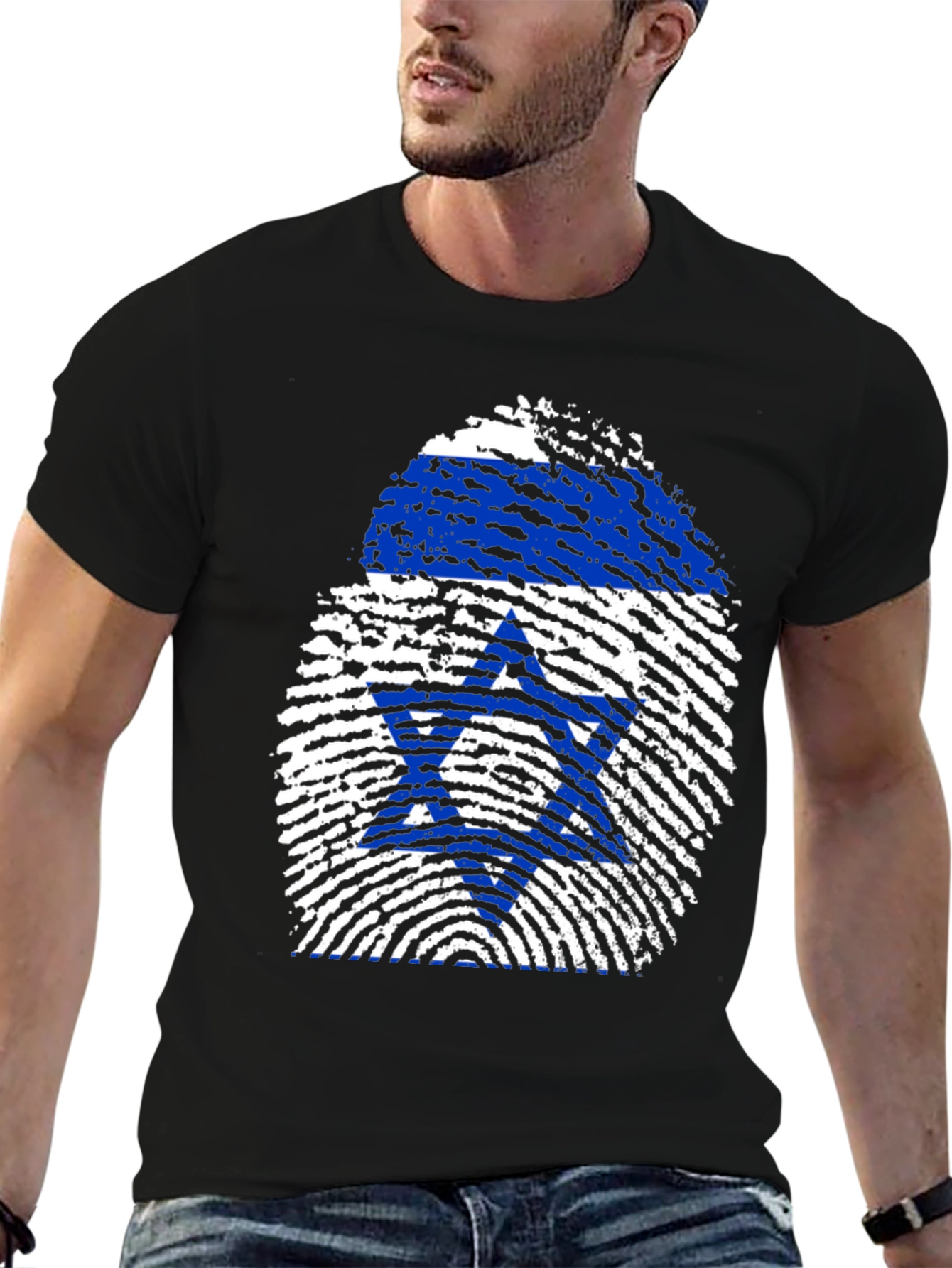 Israel Flag Fingerprint Graphic Tee