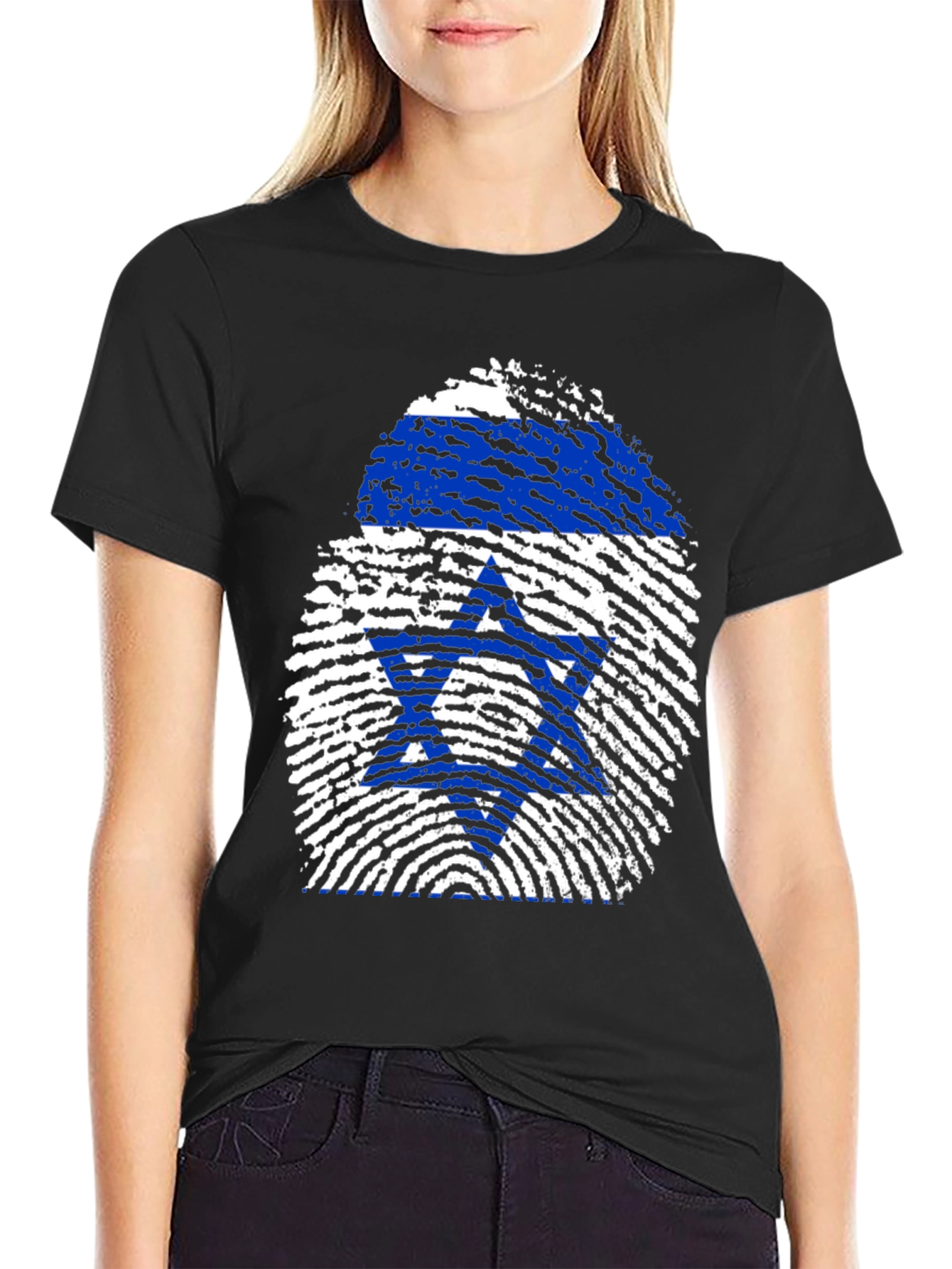 Israel Flag Fingerprint Graphic Tee