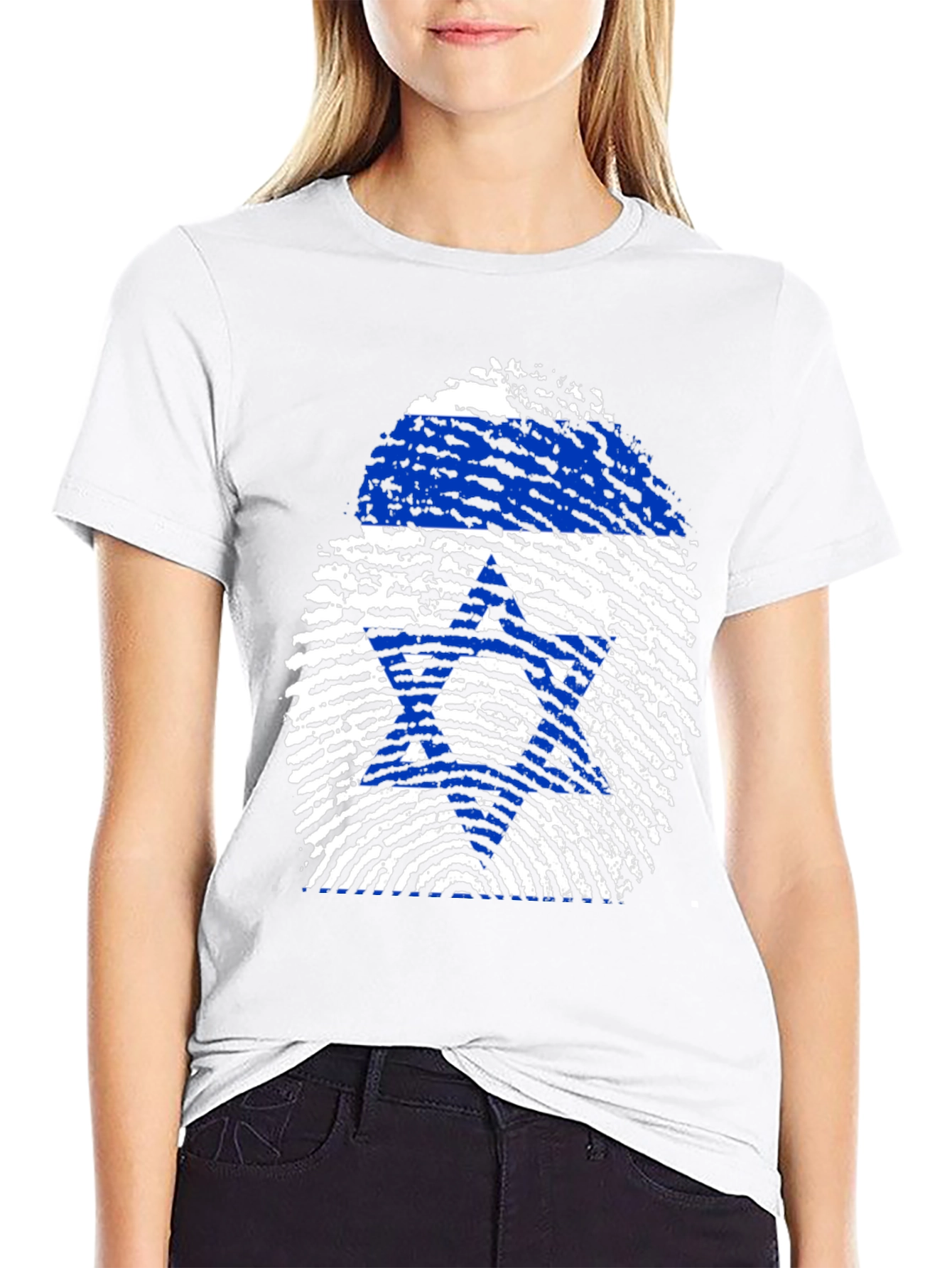 Israel Flag Fingerprint Graphic Tee