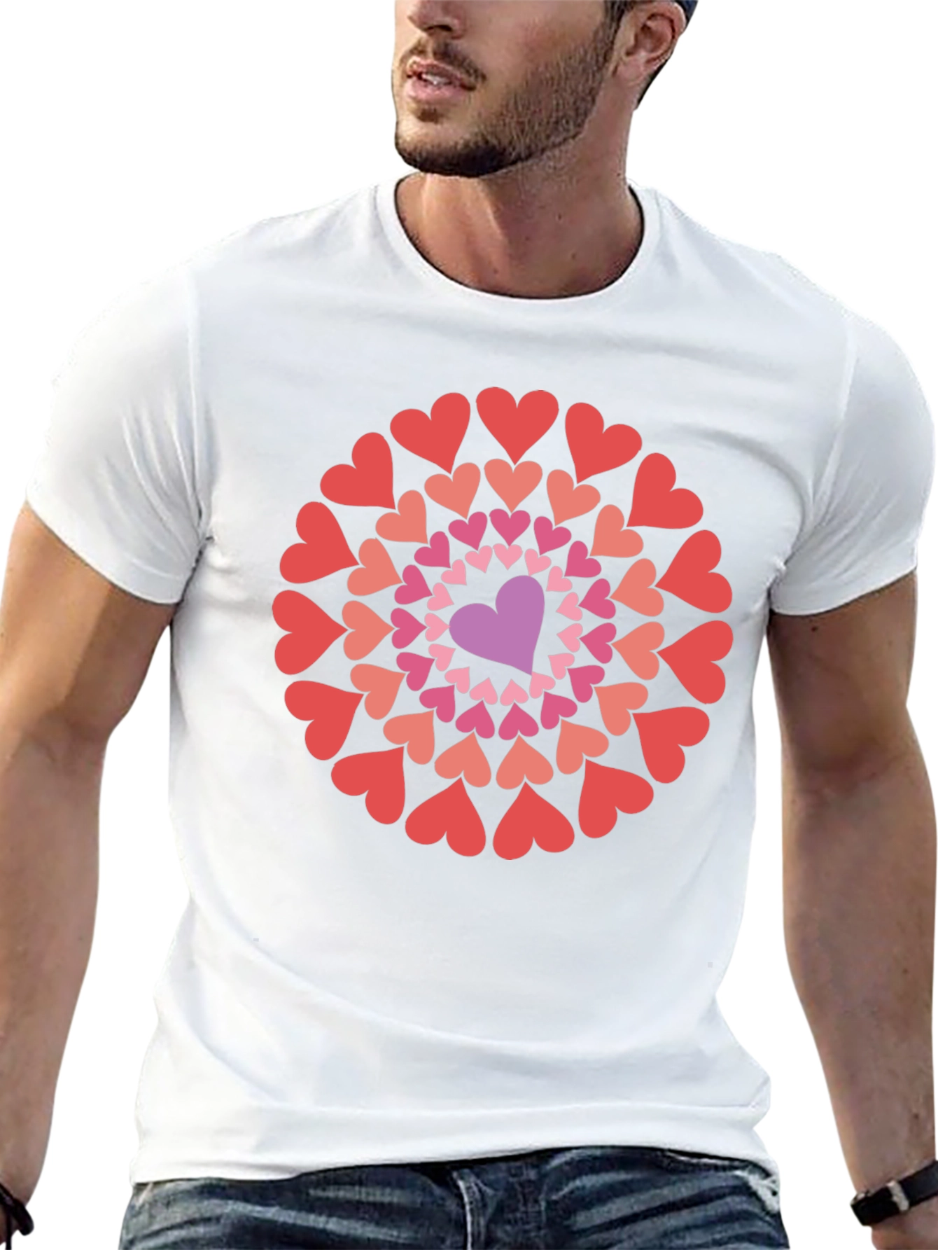 Heart Mandala Graphic Tee - Black