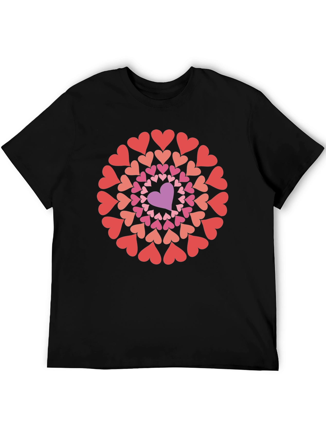 Heart Mandala Graphic Tee - Black