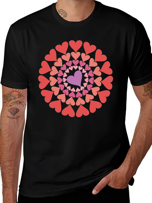 Heart Mandala Graphic Tee - Black