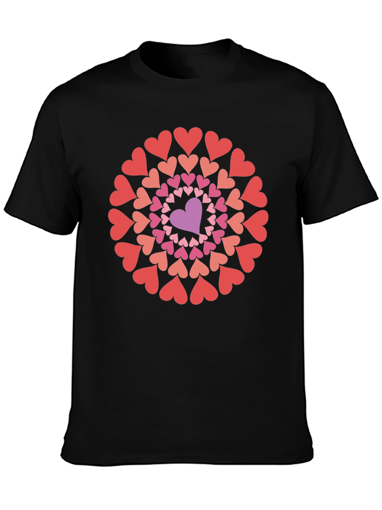 Heart Mandala Graphic Tee - Black