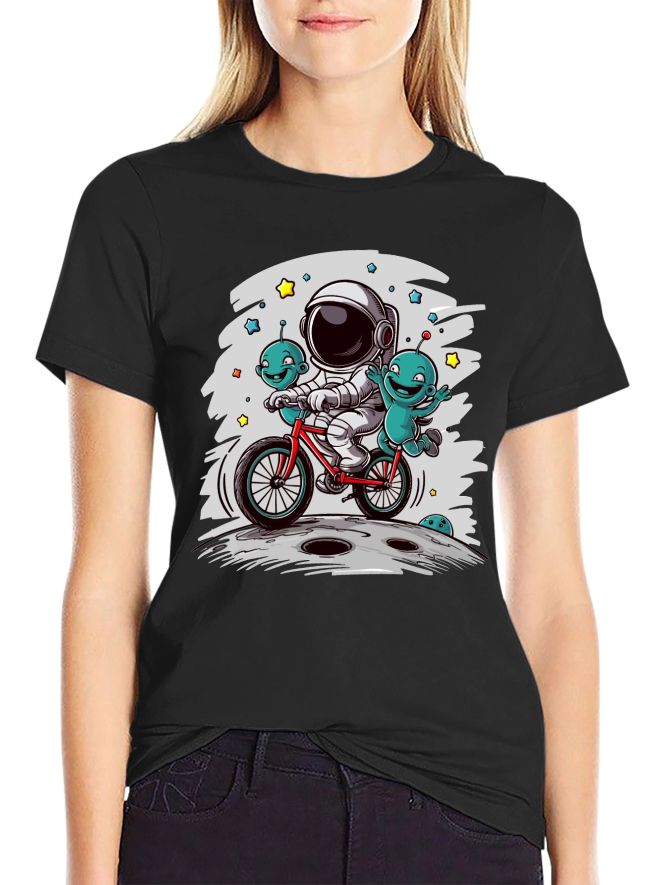 Astronaut & Aliens Graphic Tee - Space Adventure T-Shirt