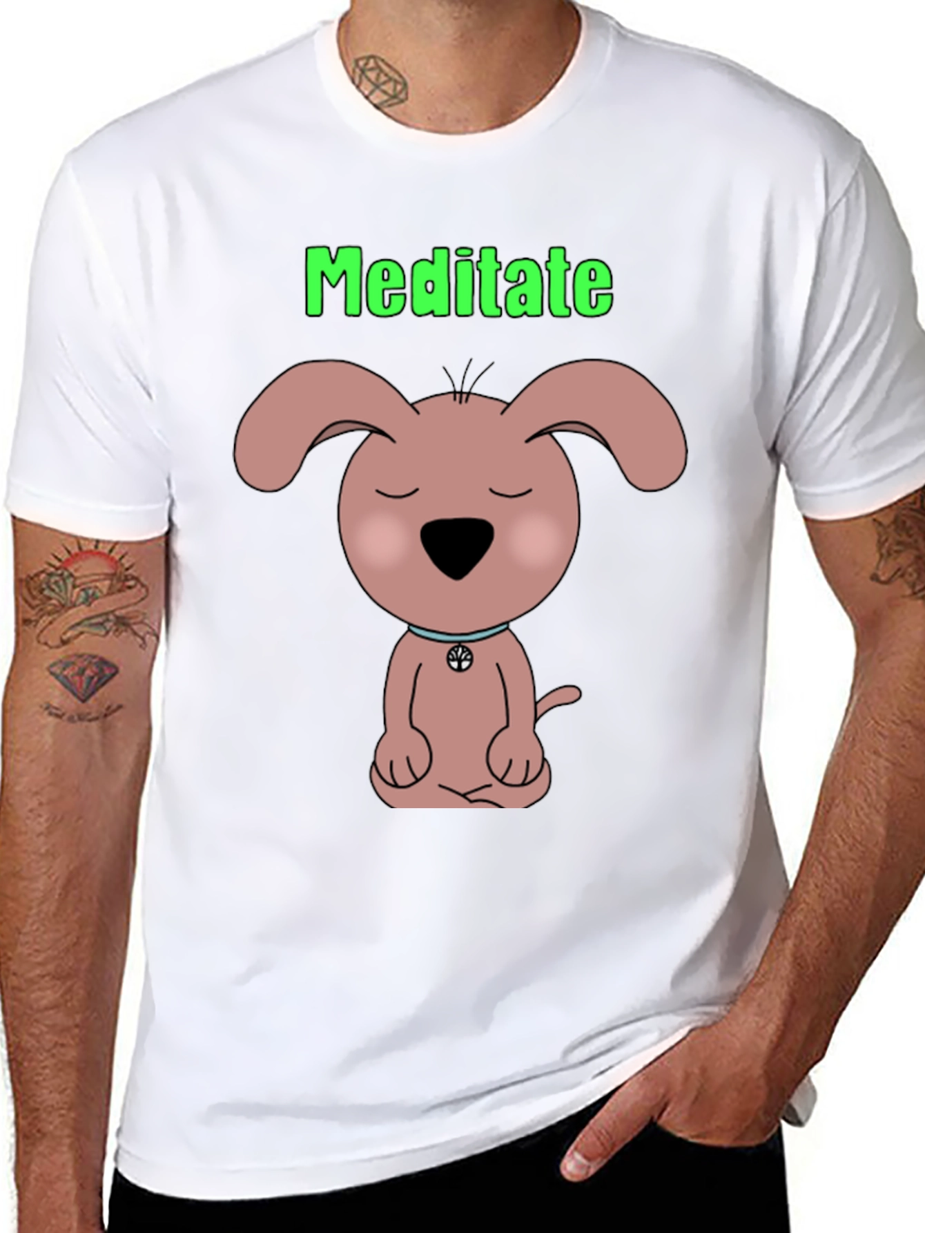 Meditate Dog T-Shirt Zen Puppy Tee