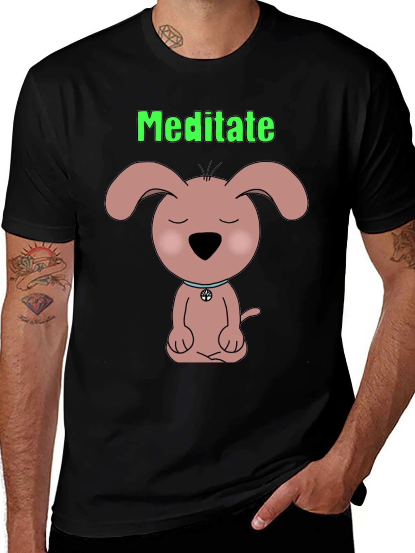 Meditate Dog T-Shirt Zen Puppy Tee