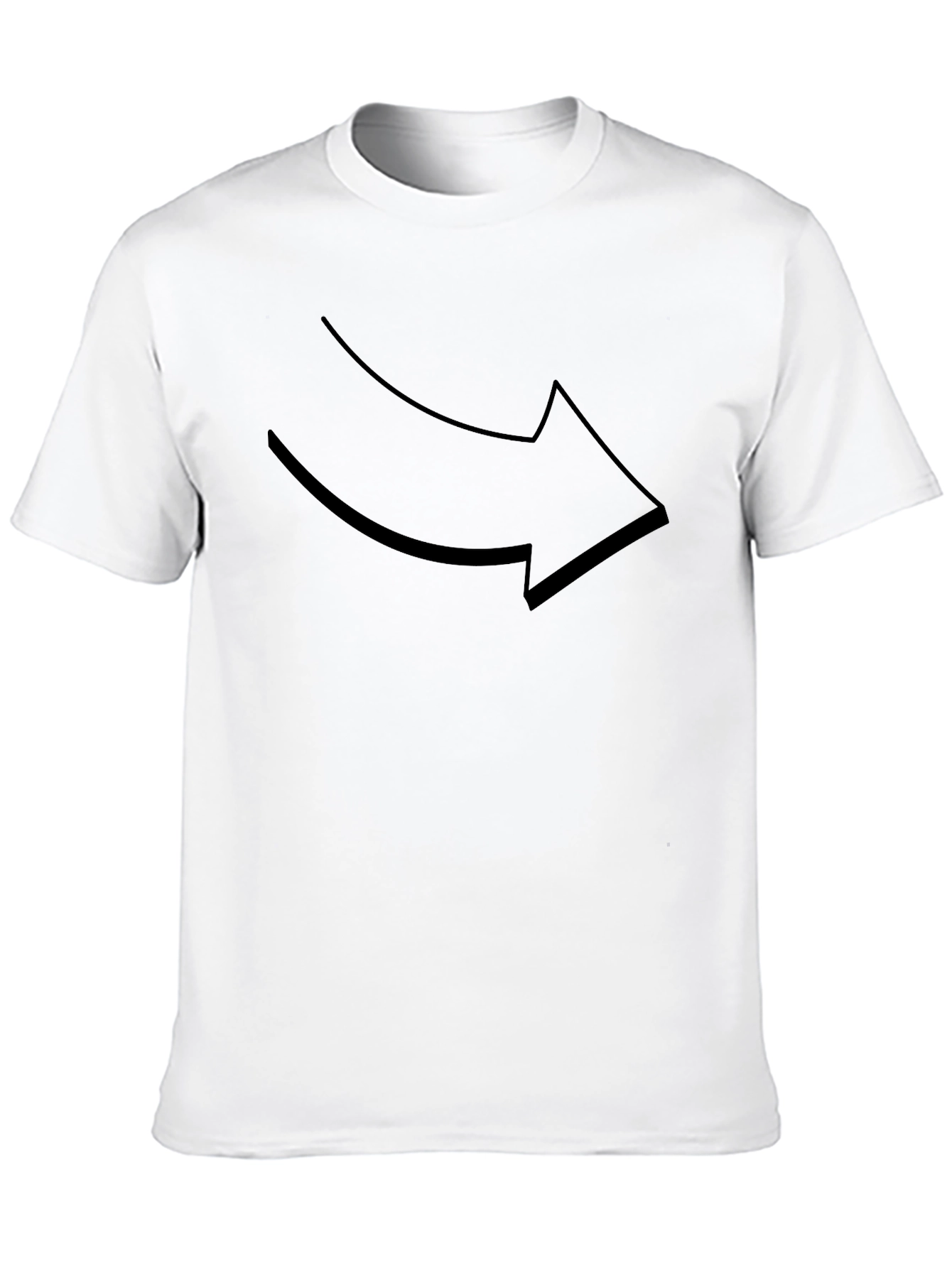 Arrow Graphic Print Black T-Shirt Casual Comfort