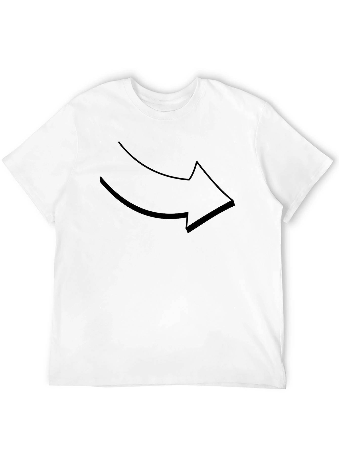 Arrow Graphic Print Black T-Shirt Casual Comfort