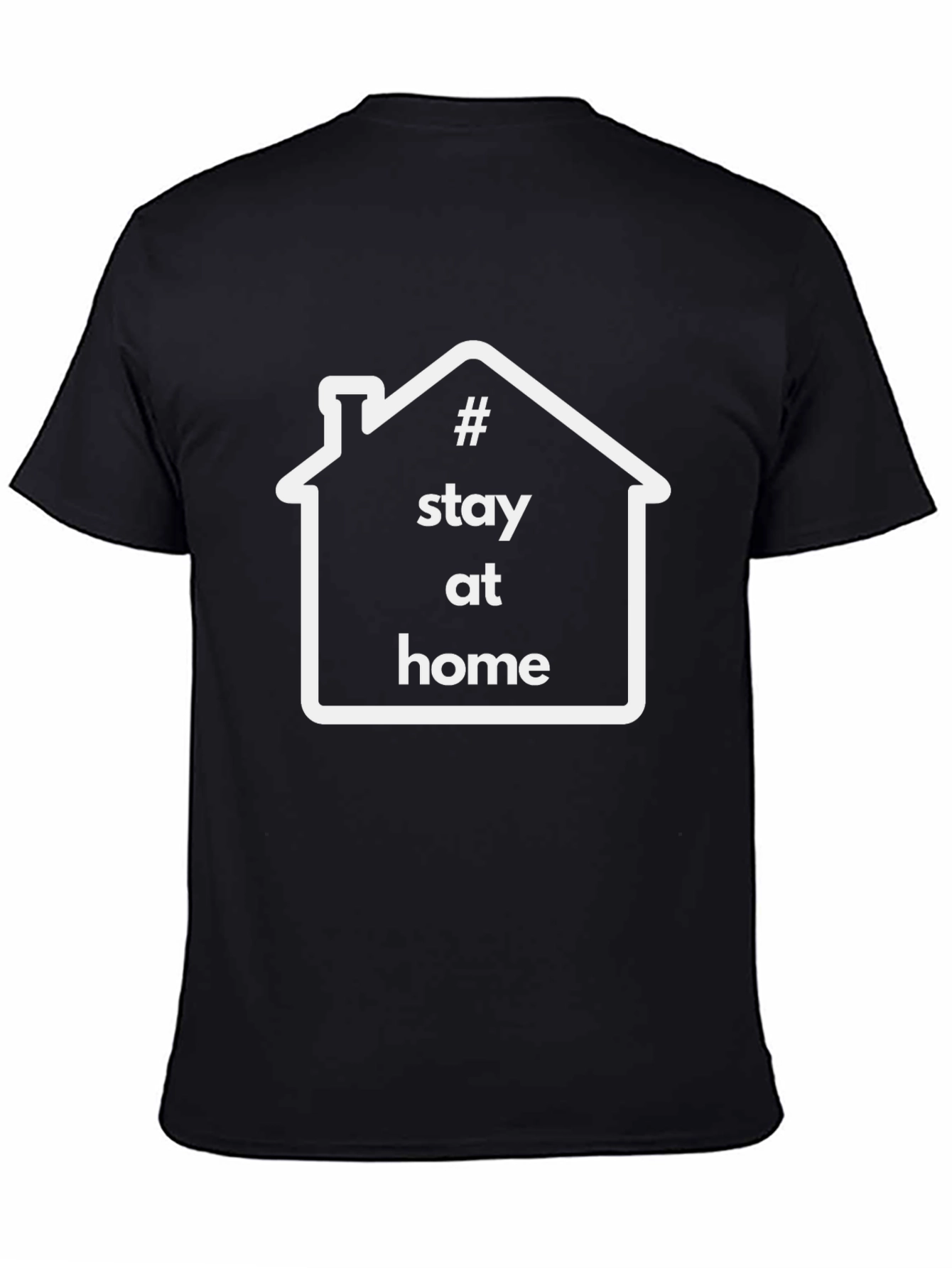 Stay at Home Graphic Tee - Black Cotton T-Shirt