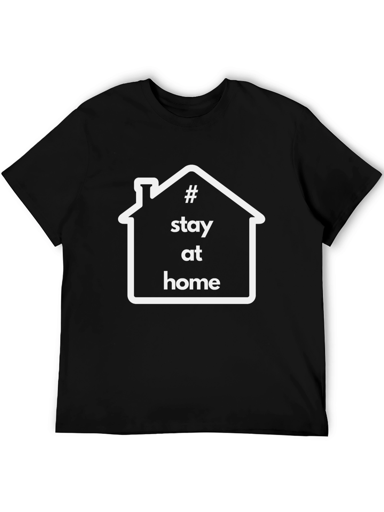 Stay at Home Graphic Tee - Black Cotton T-Shirt