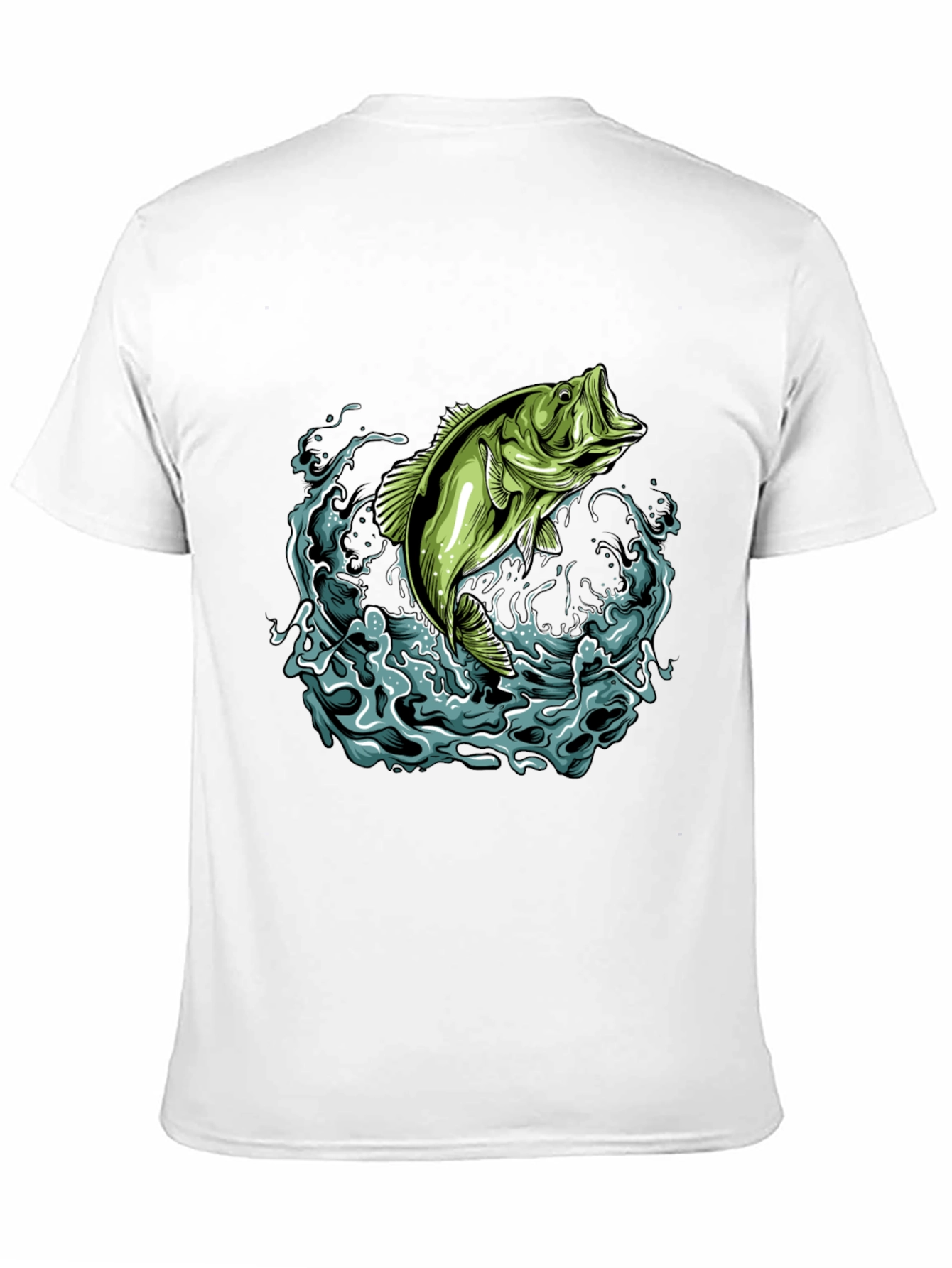Bass Fishing Graphic Tee - Black Cotton T-Shirt