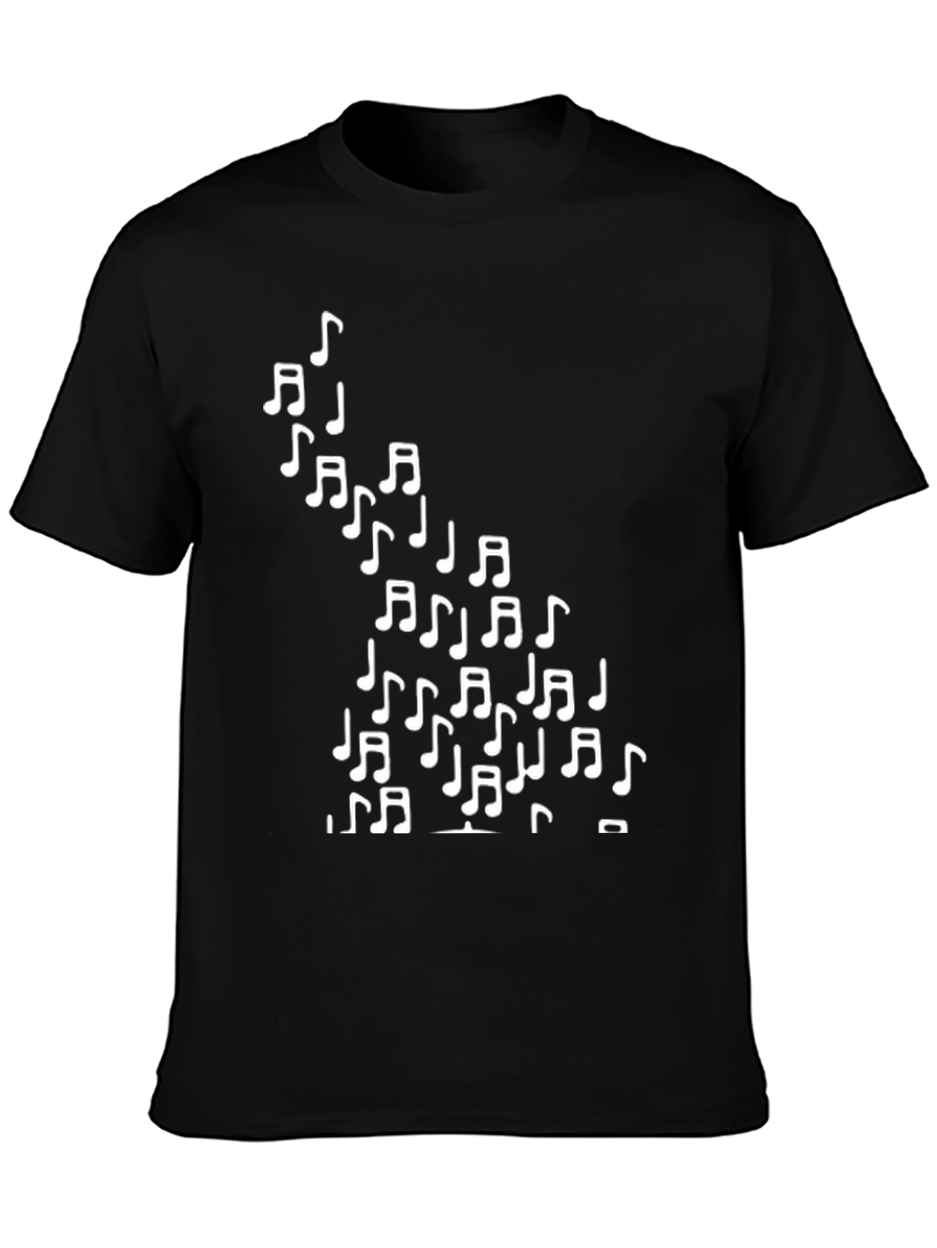 Music Notes T-Shirt - Casual Black Tee