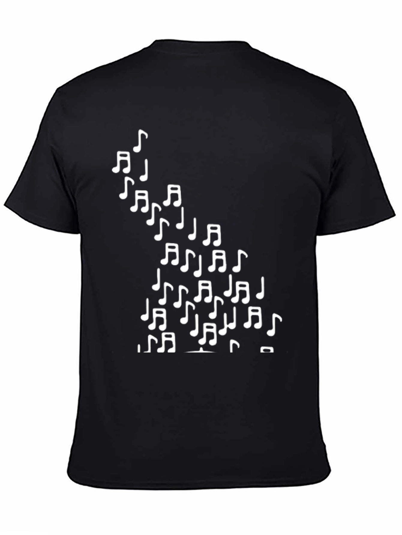 Music Notes T-Shirt - Casual Black Tee