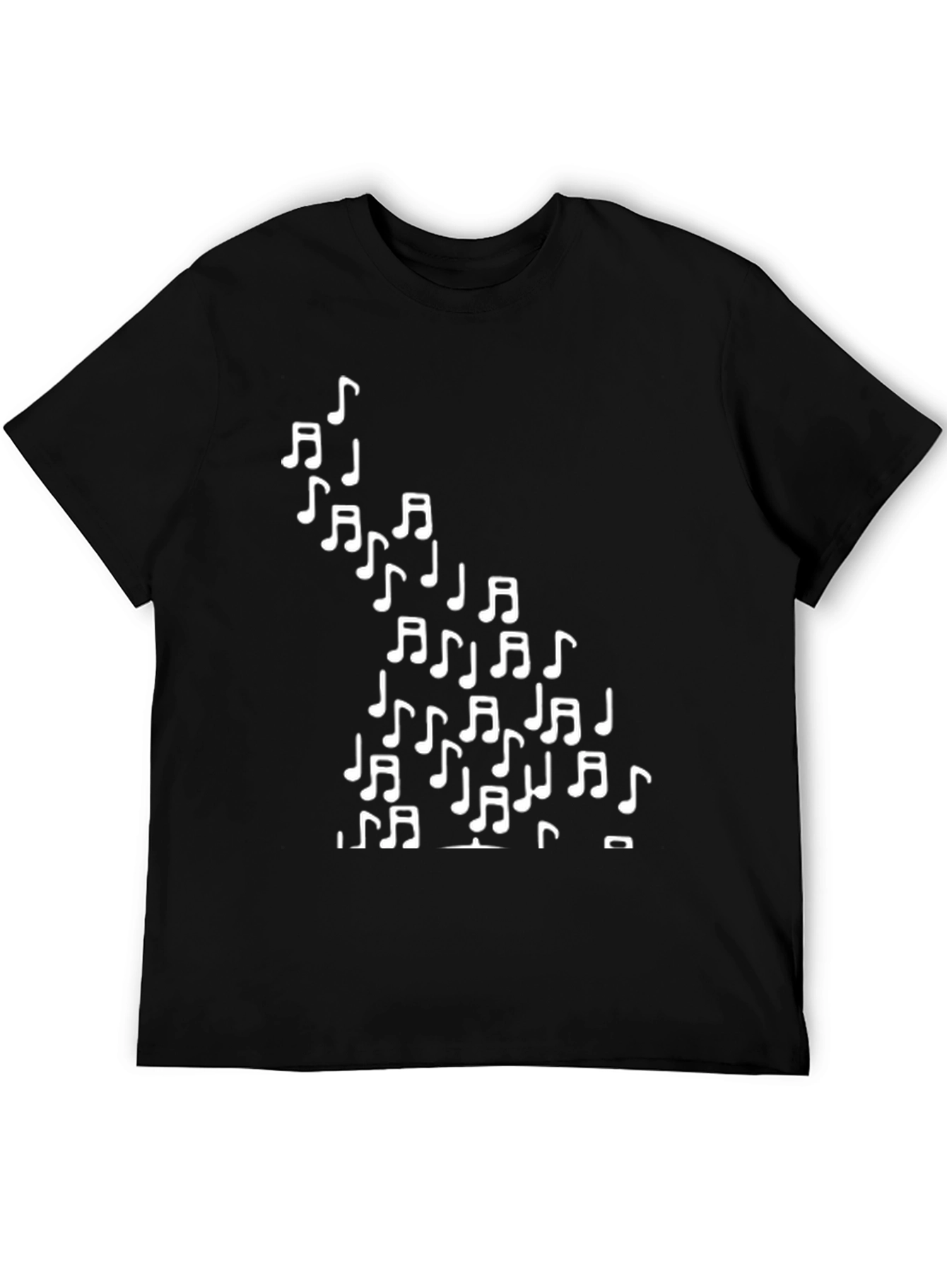 Music Notes T-Shirt - Casual Black Tee