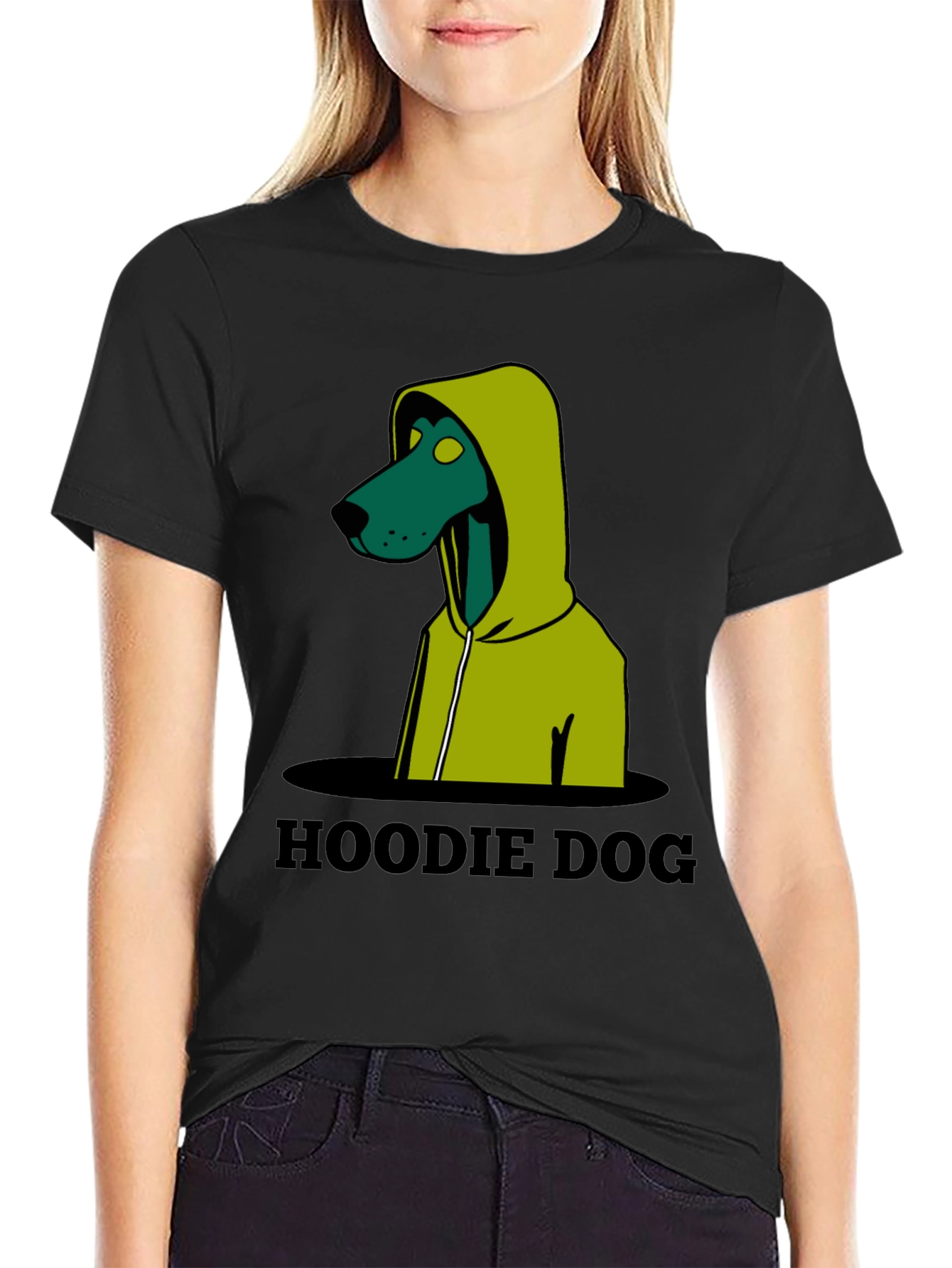 Hoodie Dog Graphic T-Shirt - Unique Design