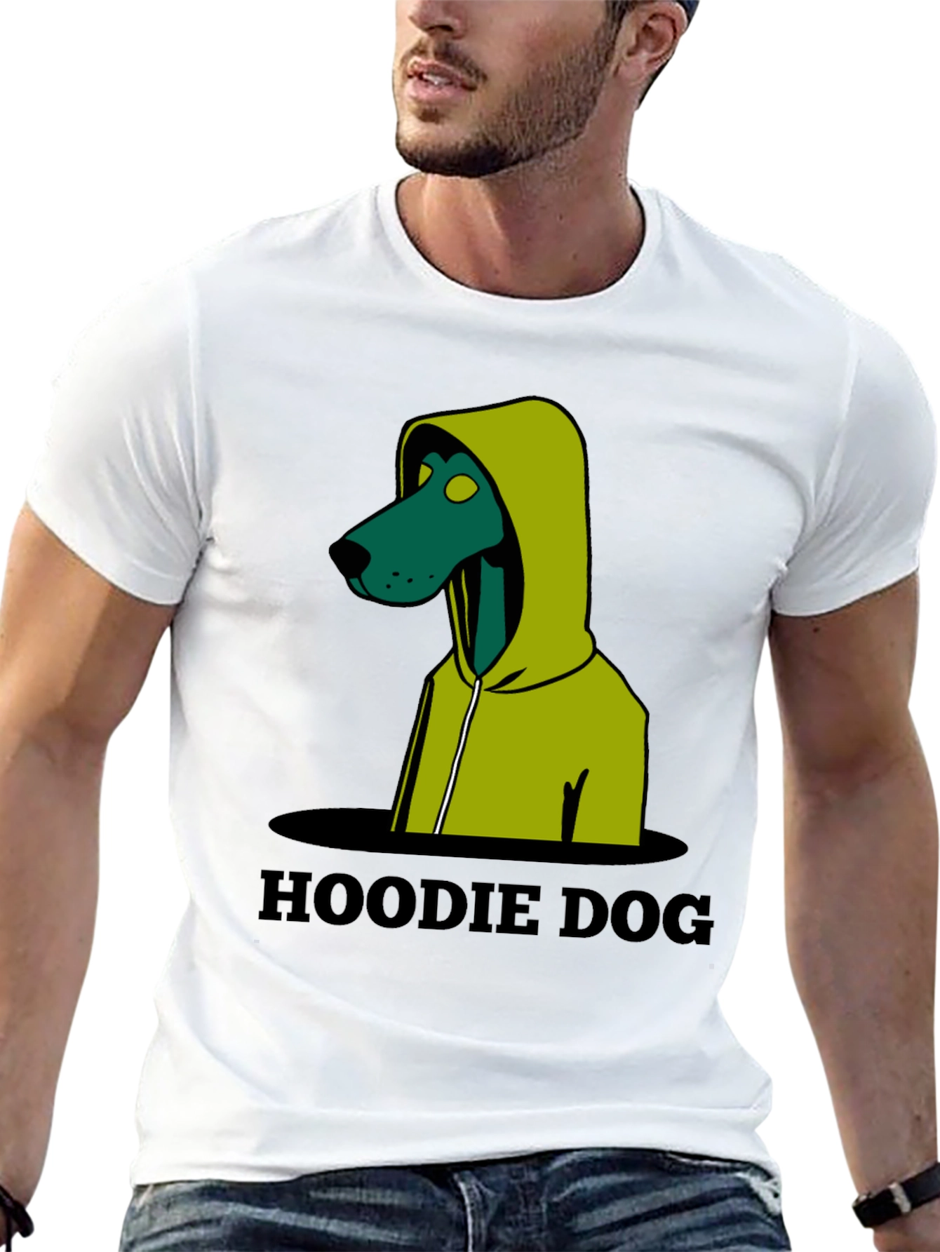 Hoodie Dog Graphic T-Shirt - Unique Design