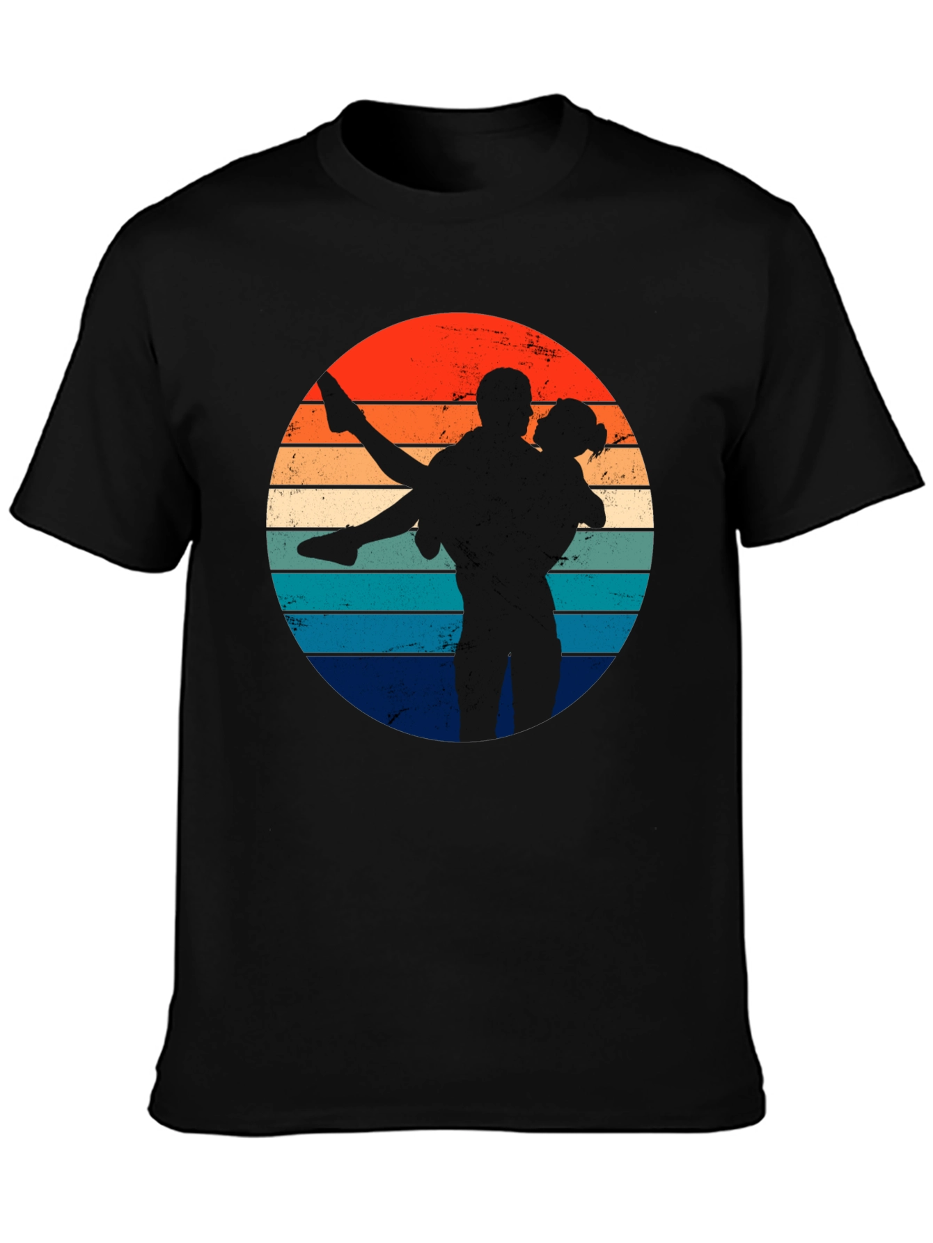 Retro Sunset Silhouette Couple T-Shirt