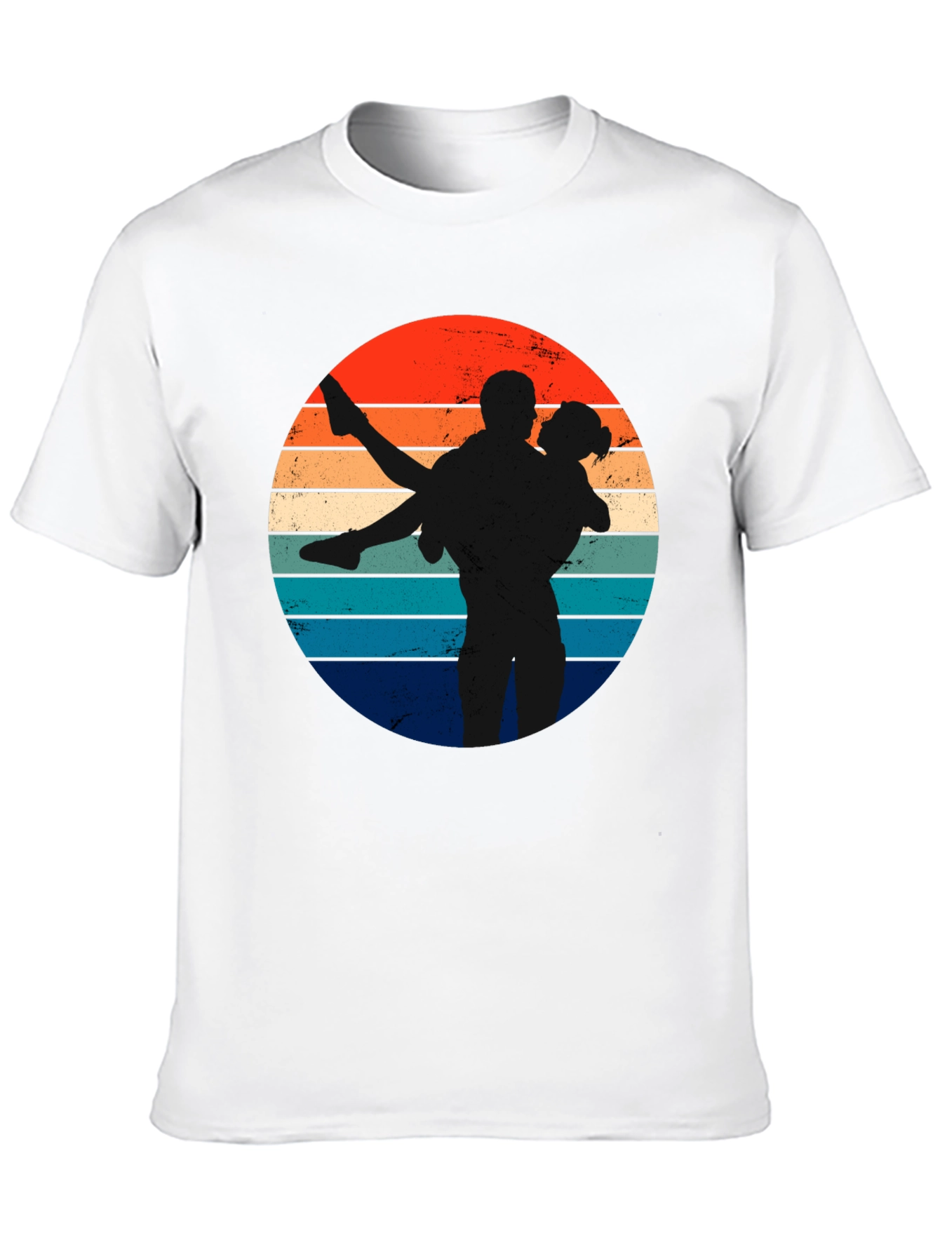 Retro Sunset Silhouette Couple T-Shirt