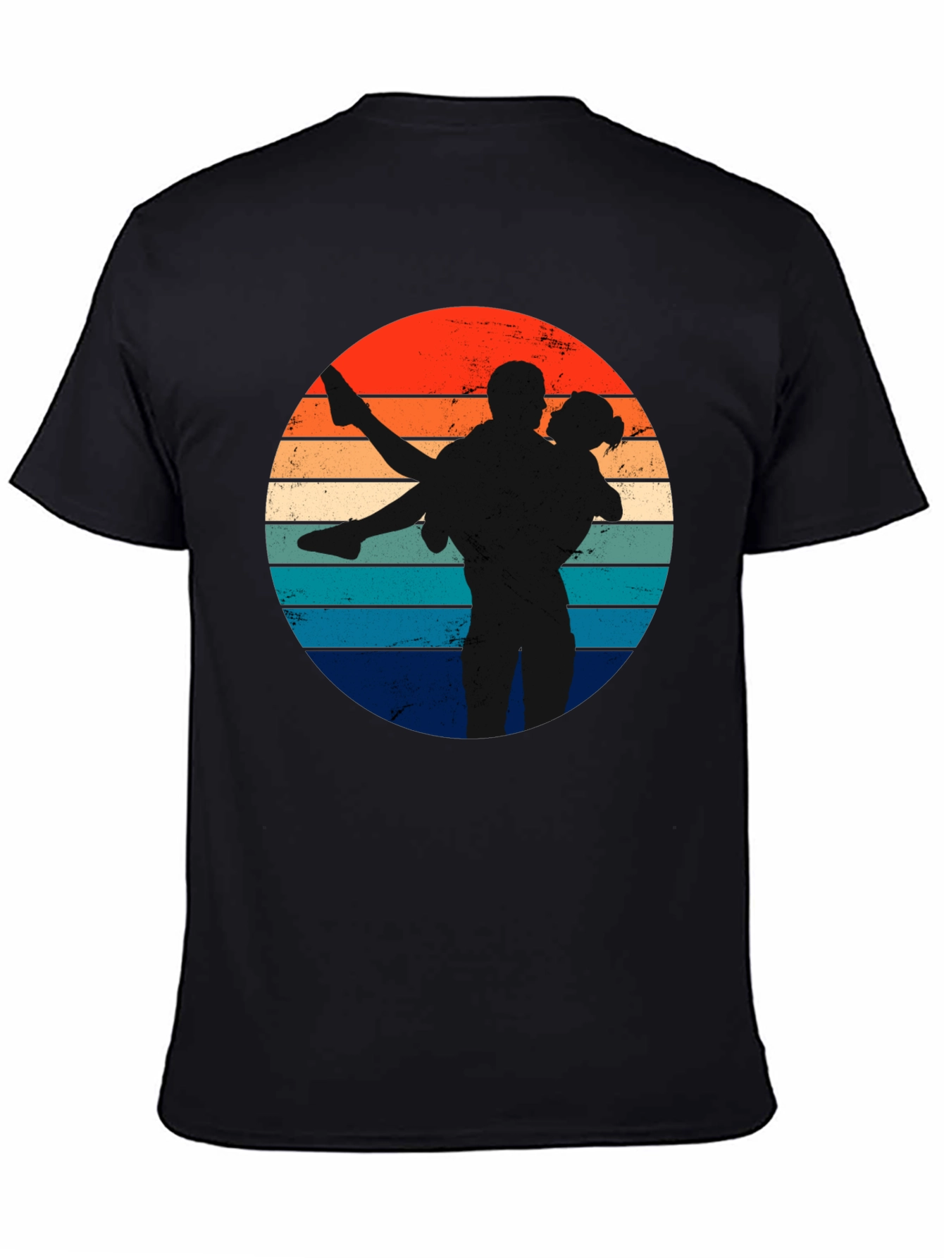 Retro Sunset Silhouette Couple T-Shirt