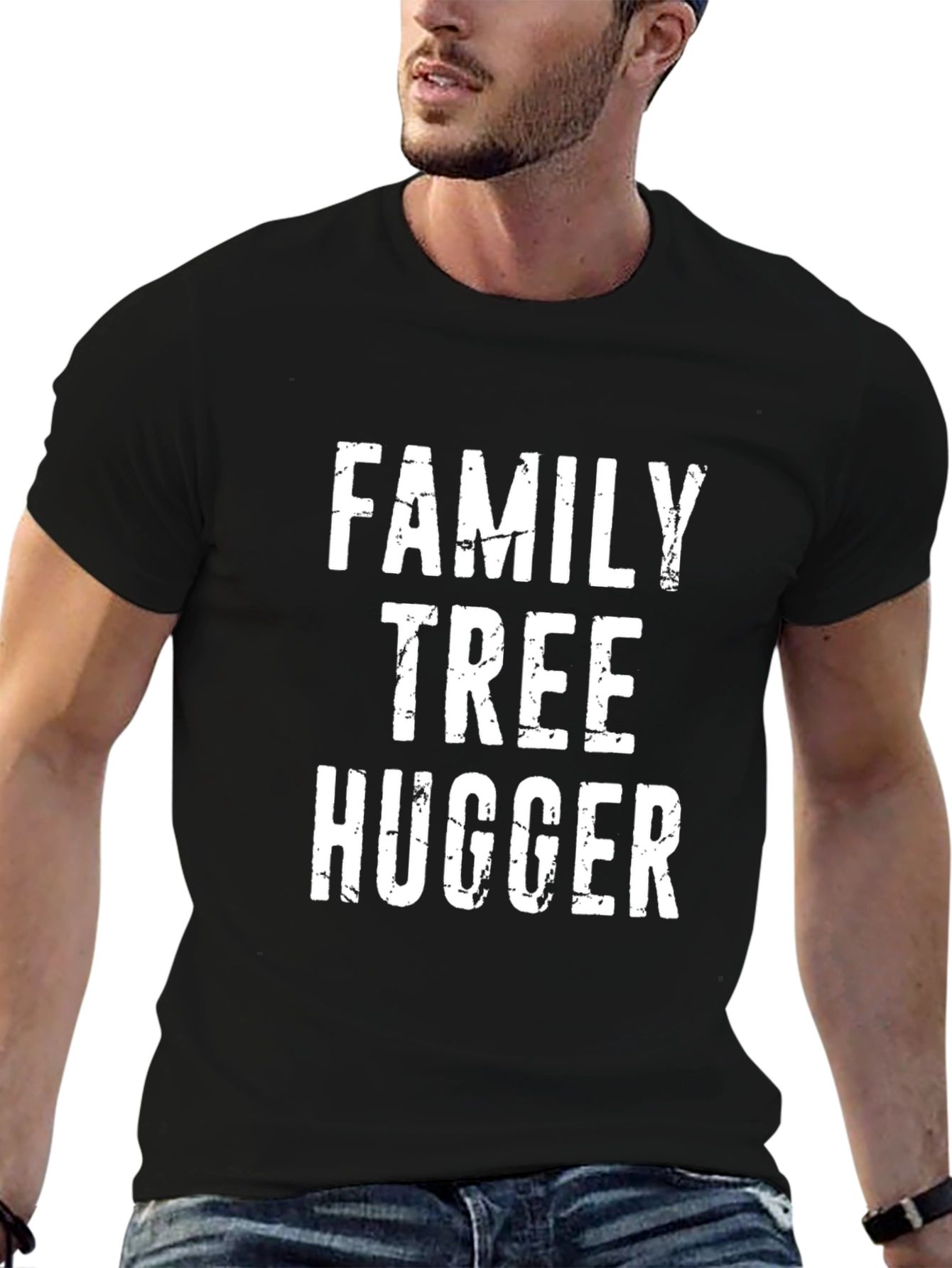 Family Tree Hugger Graphic Tee - Black