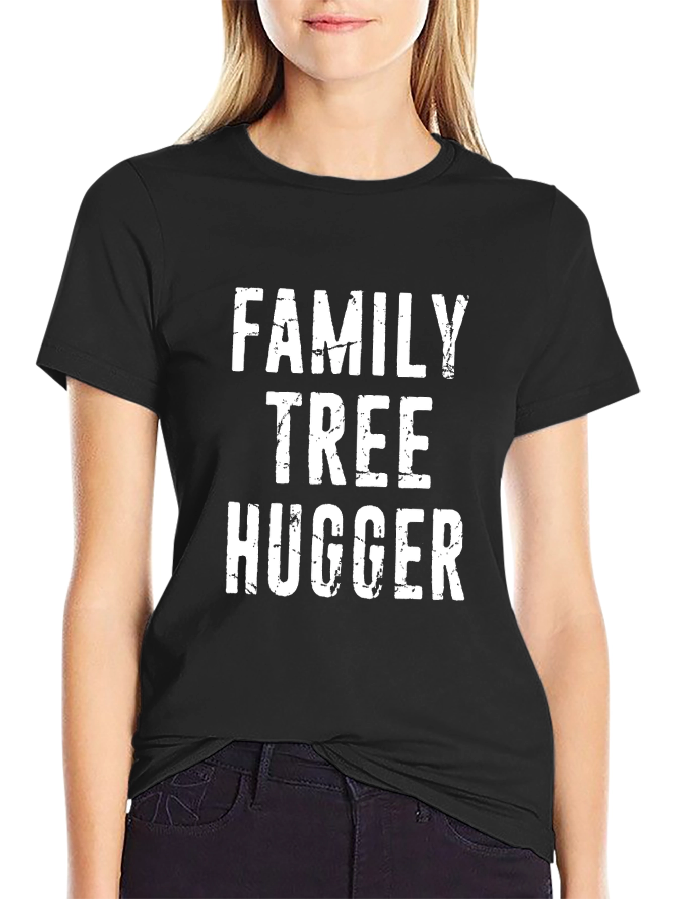 Family Tree Hugger Graphic Tee - Black