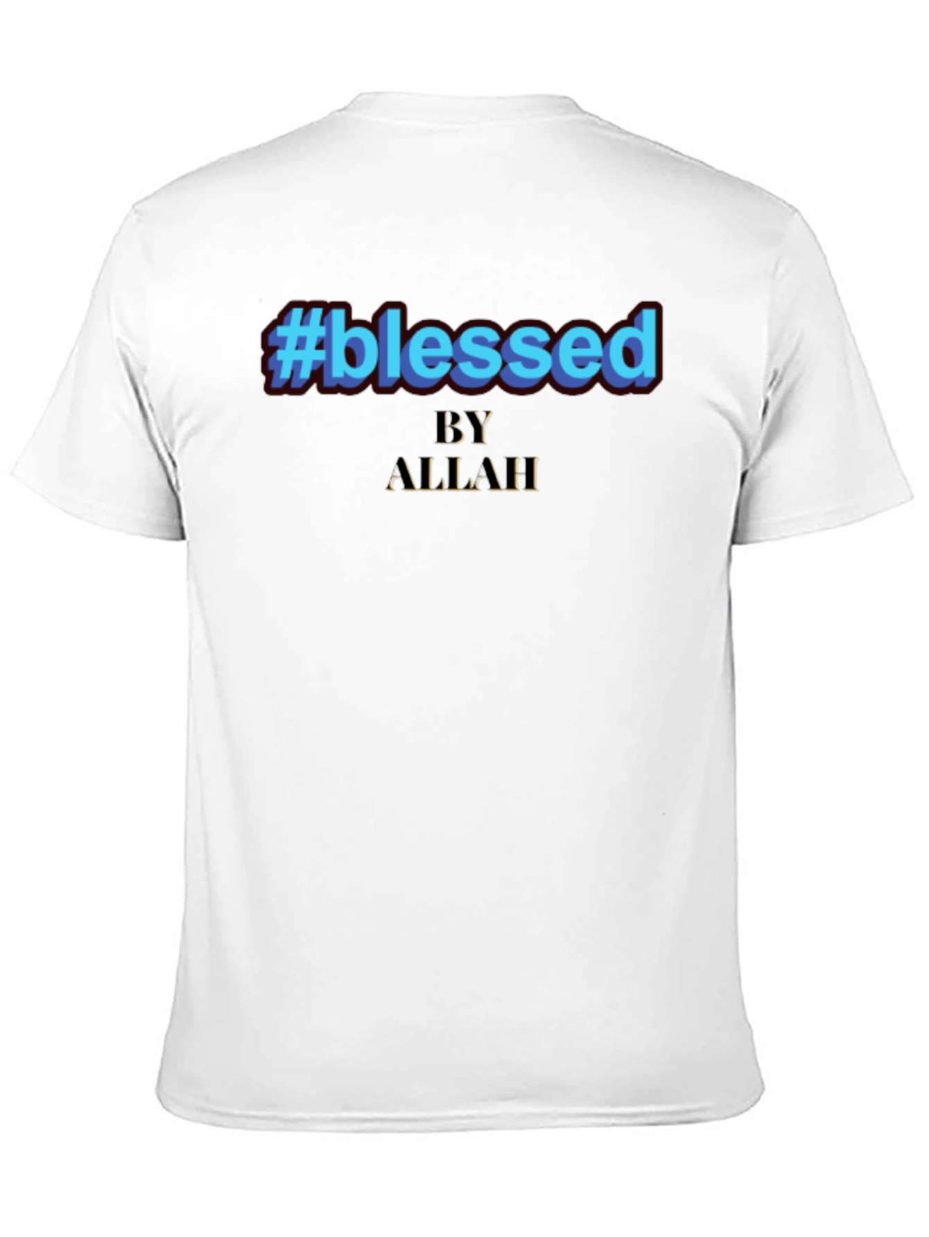 #Blessed by Allah Graphic Print Black T-Shirt