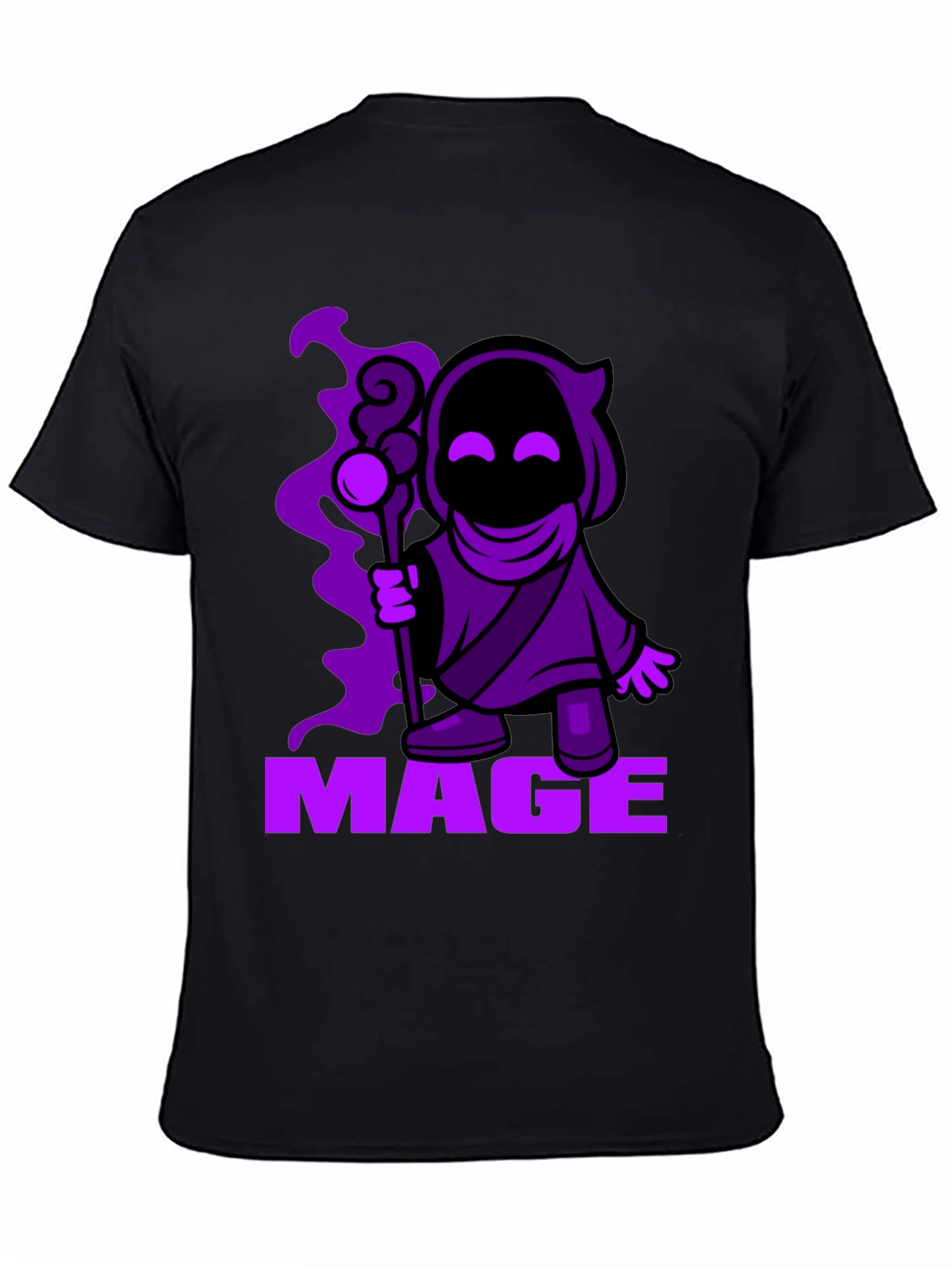 Mage Cartoon Graphic Black T-Shirt