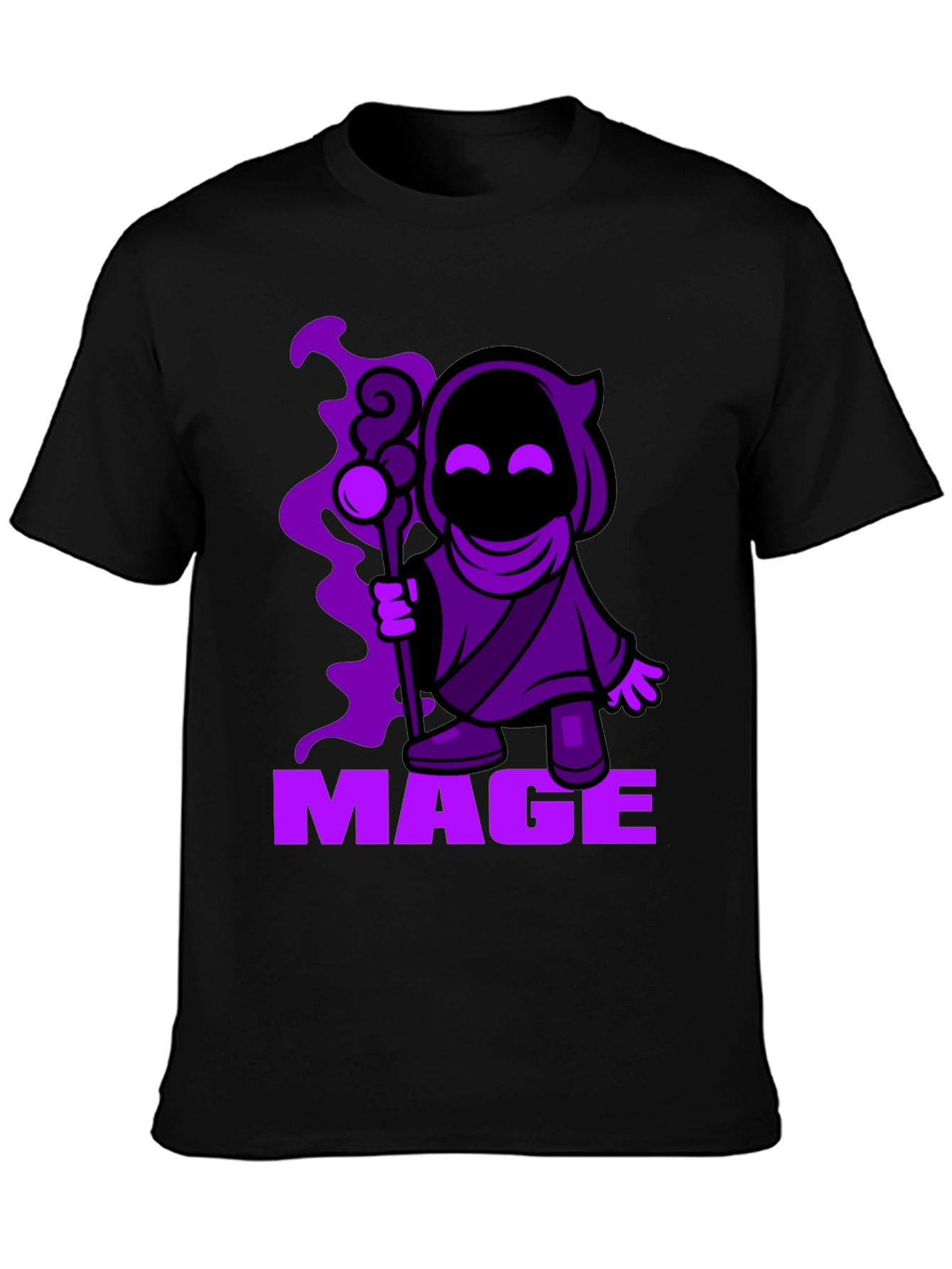 Mage Cartoon Graphic Black T-Shirt