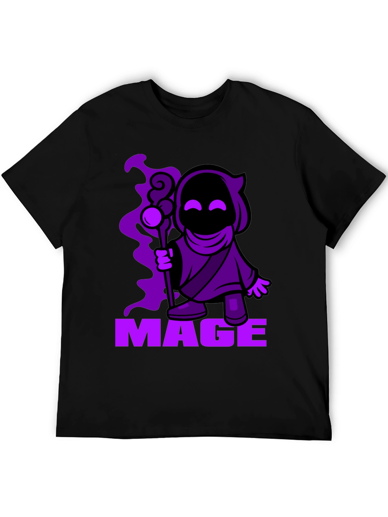 Mage Cartoon Graphic Black T-Shirt