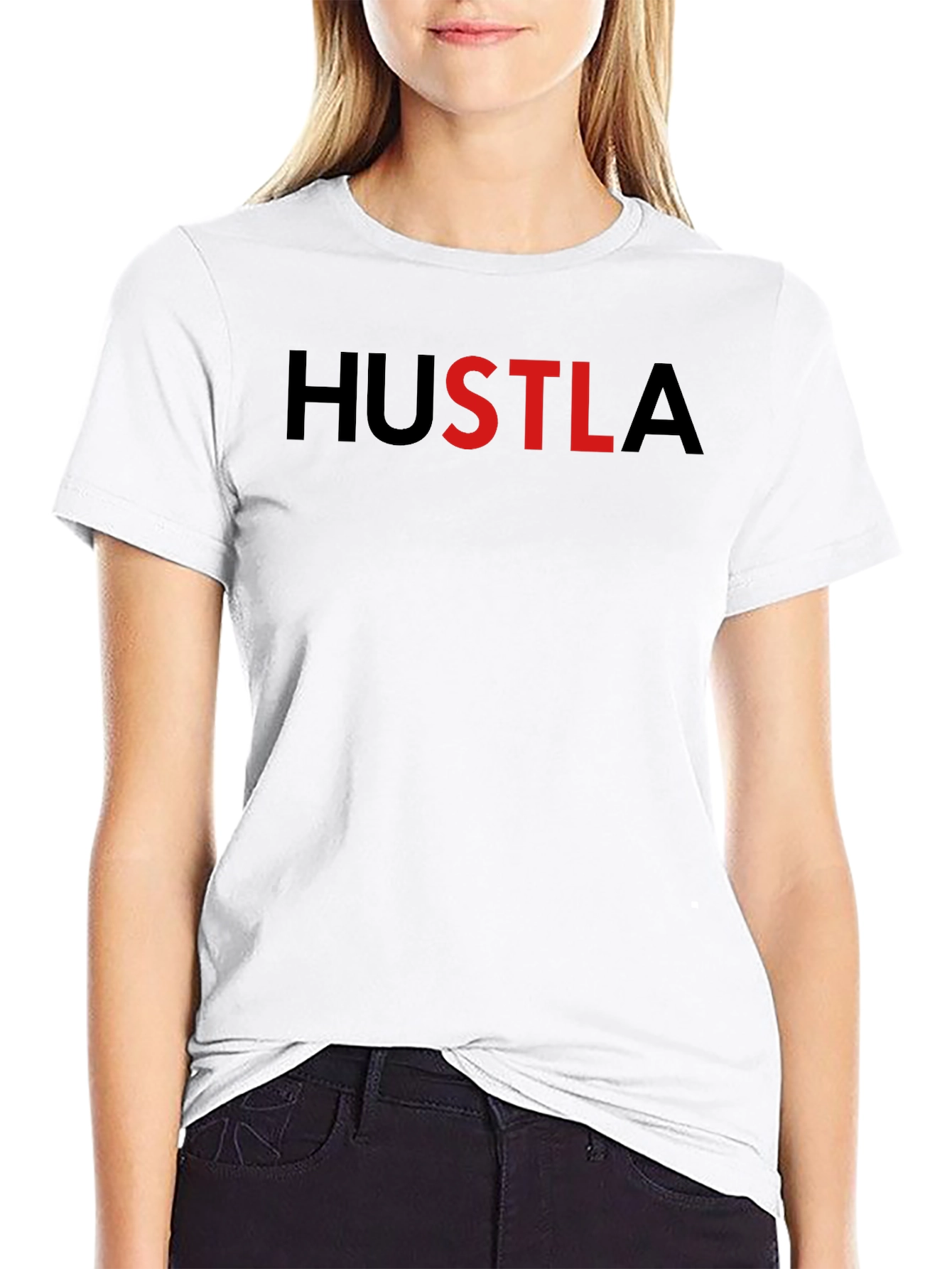 HUSTLA Graphic T-Shirt - Black Crew Neck Tee