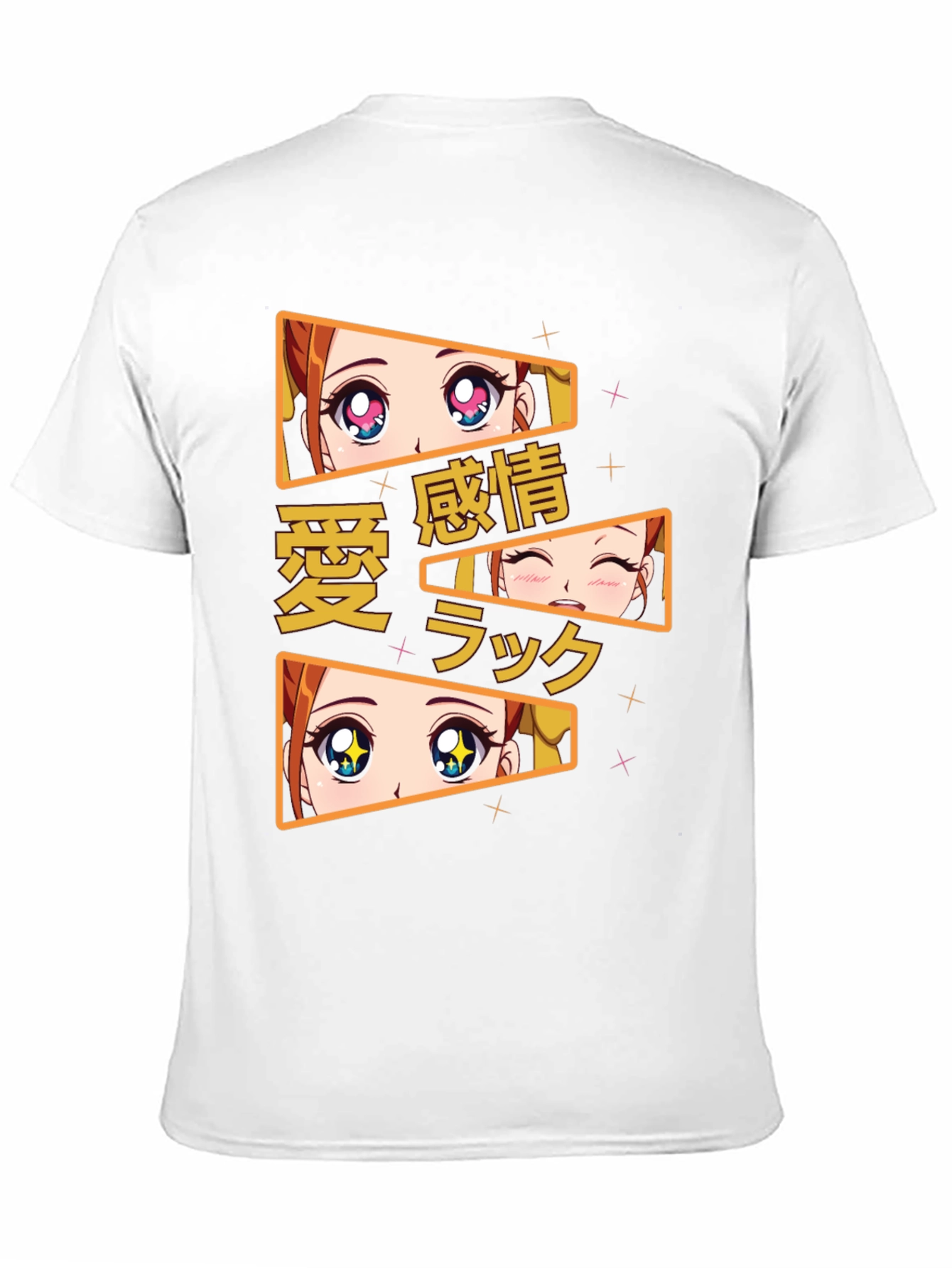 Anime Eyes Graphic Tee - Black Cotton T-Shirt