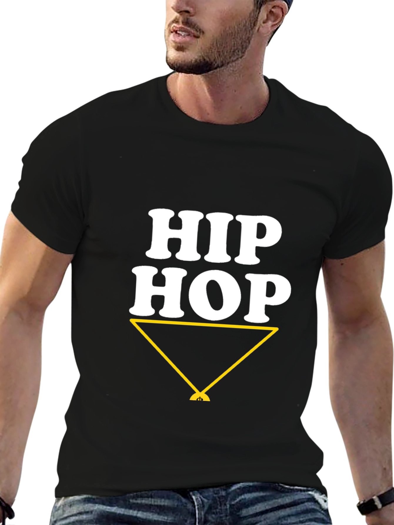 Hip Hop Graphic Print Crew Neck T-Shirt