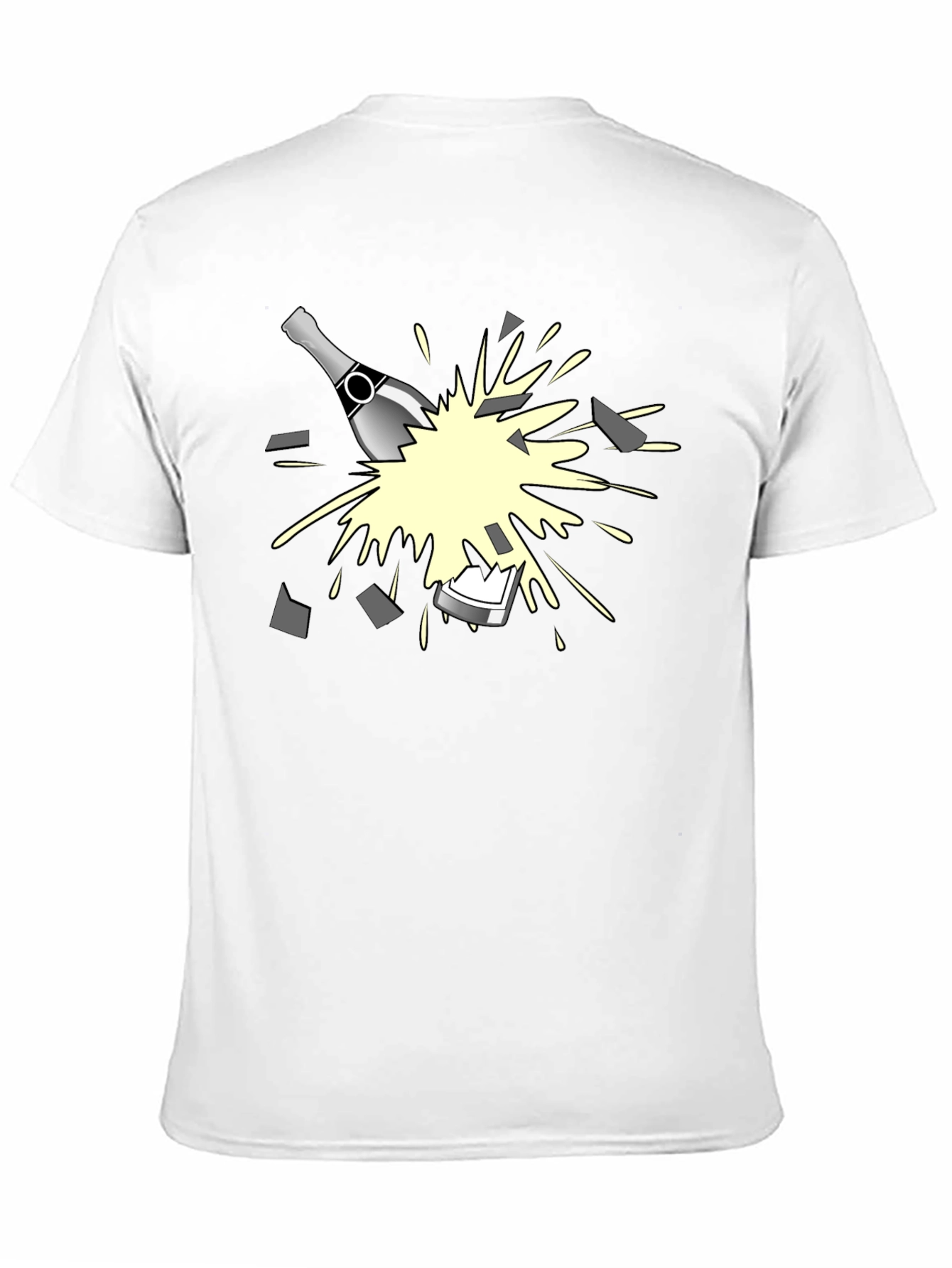 Breaking Champagne Bottle Graphic Tee - Black