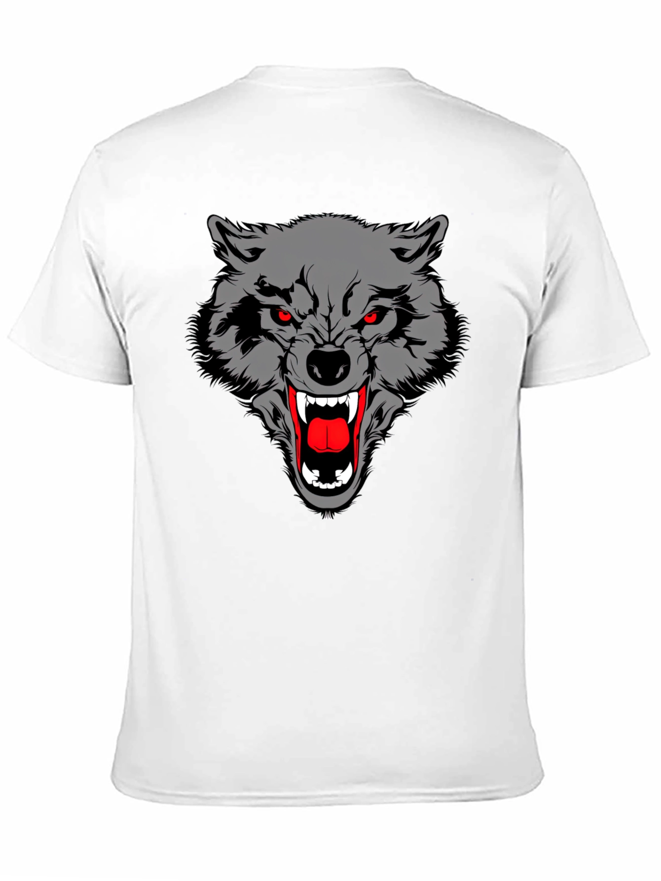 Black T-Shirt with Wolf Graphic
