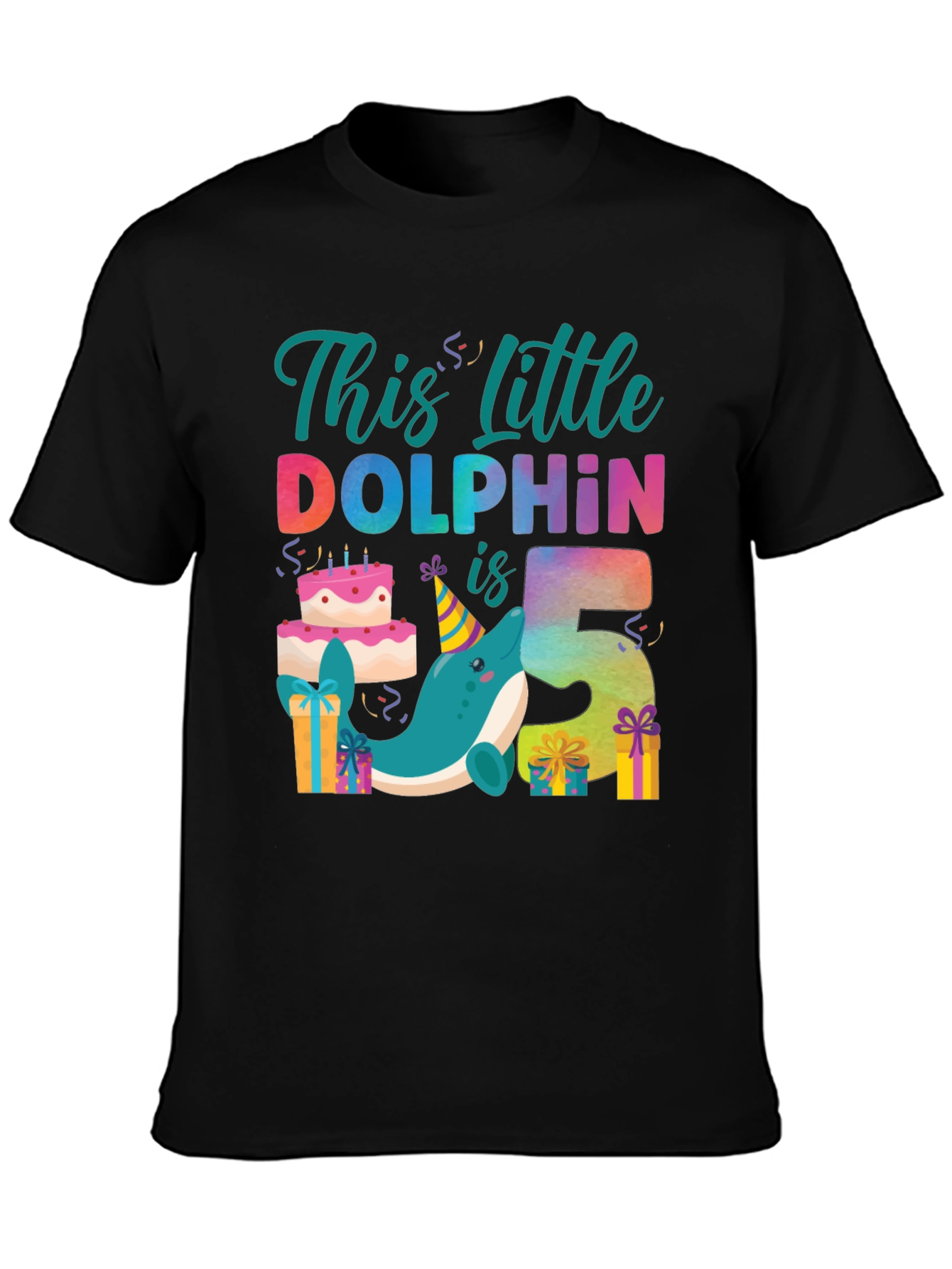 Little Dolphin 5th Birthday T-Shirt