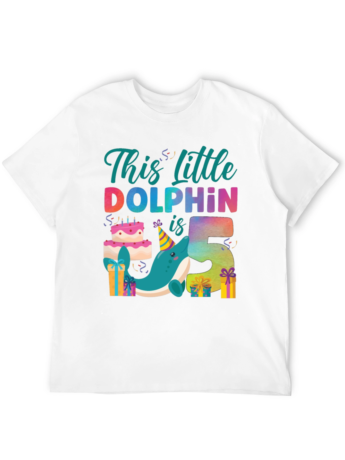 Little Dolphin 5th Birthday T-Shirt