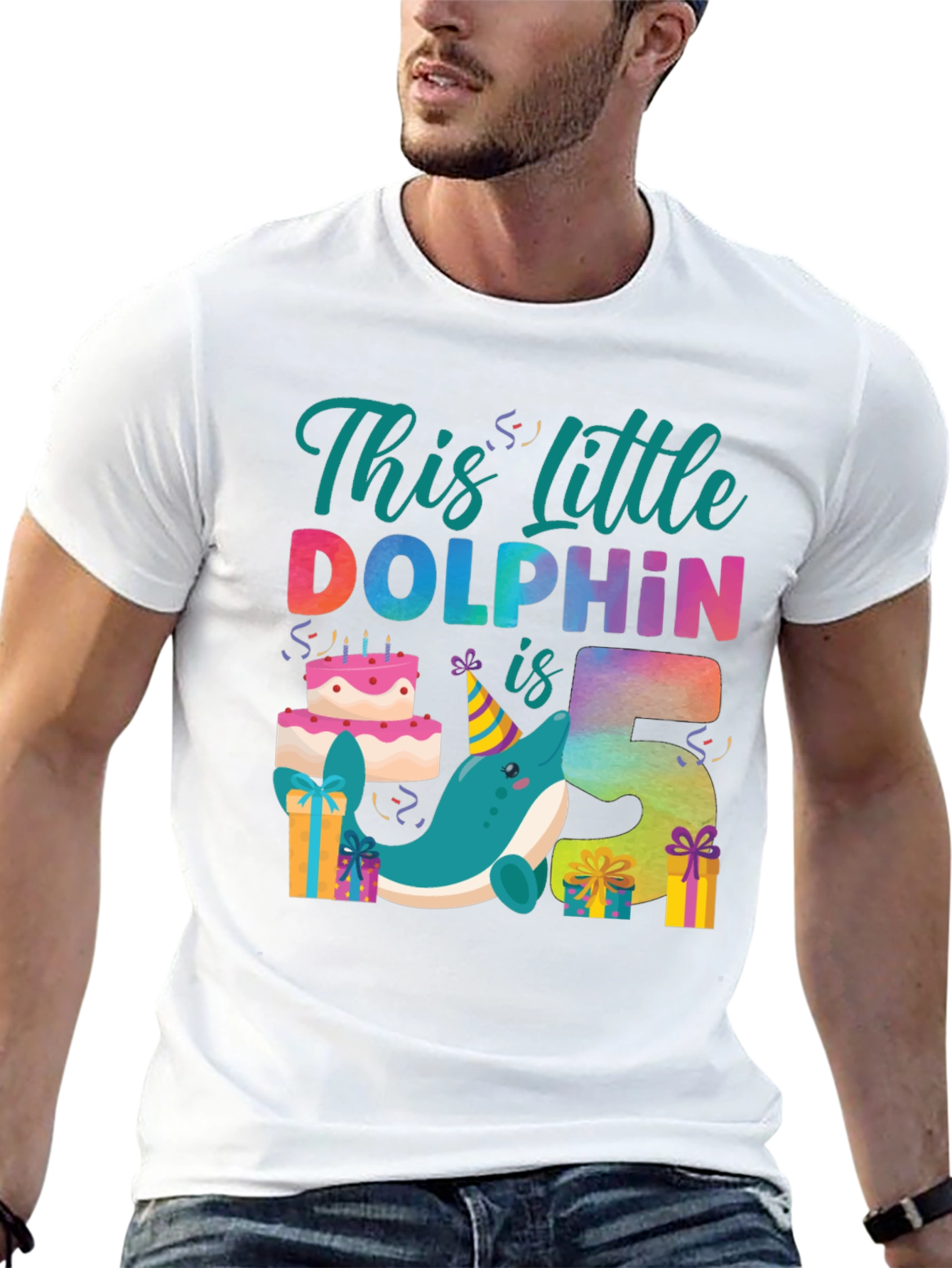 Little Dolphin 5th Birthday T-Shirt