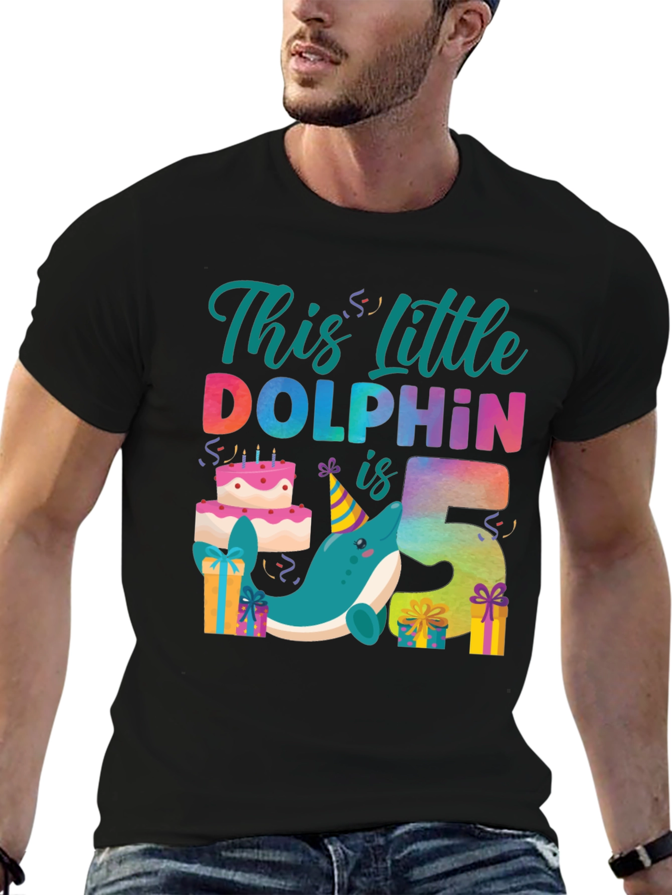 Little Dolphin 5th Birthday T-Shirt