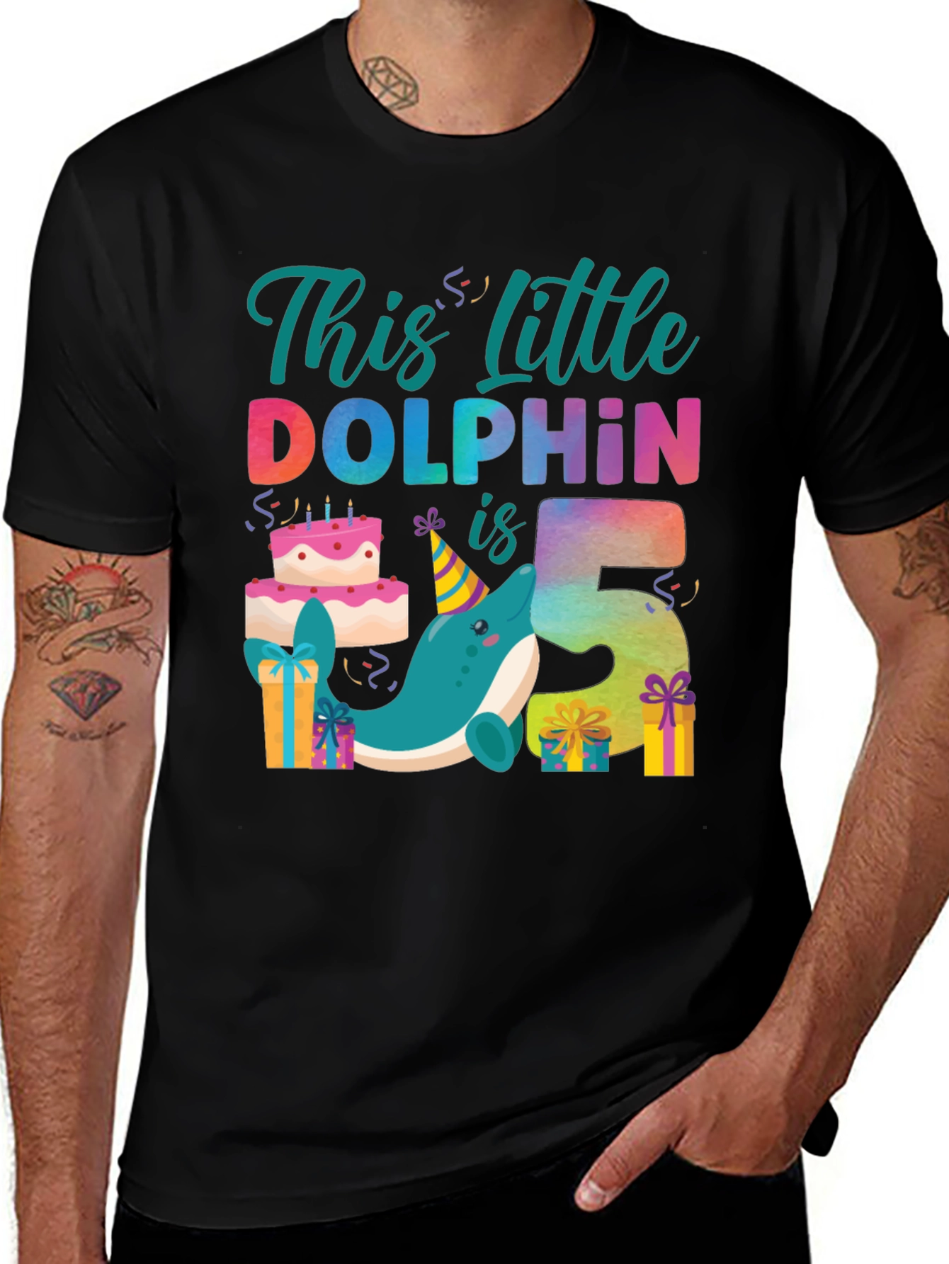 Little Dolphin 5th Birthday T-Shirt