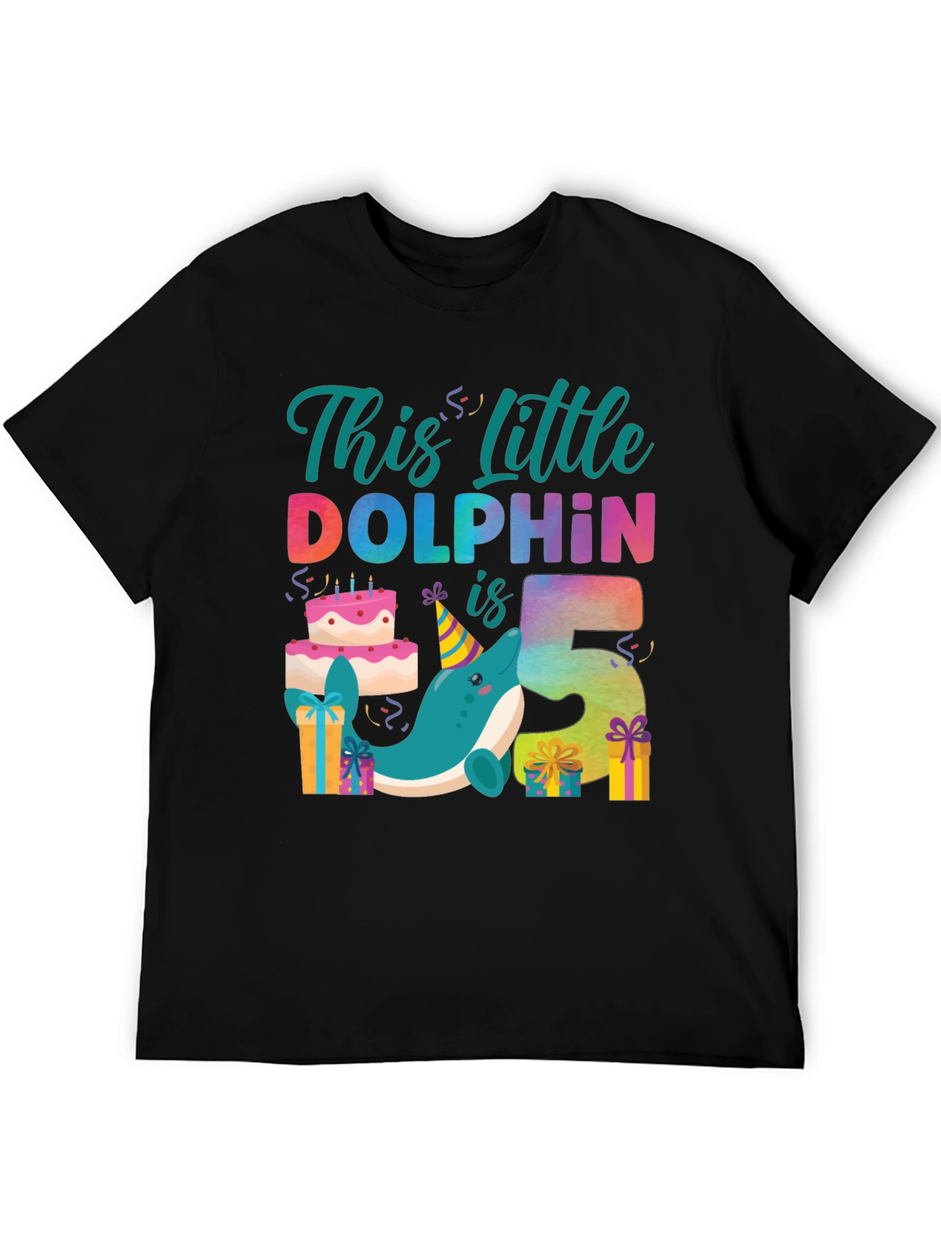 Little Dolphin 5th Birthday T-Shirt