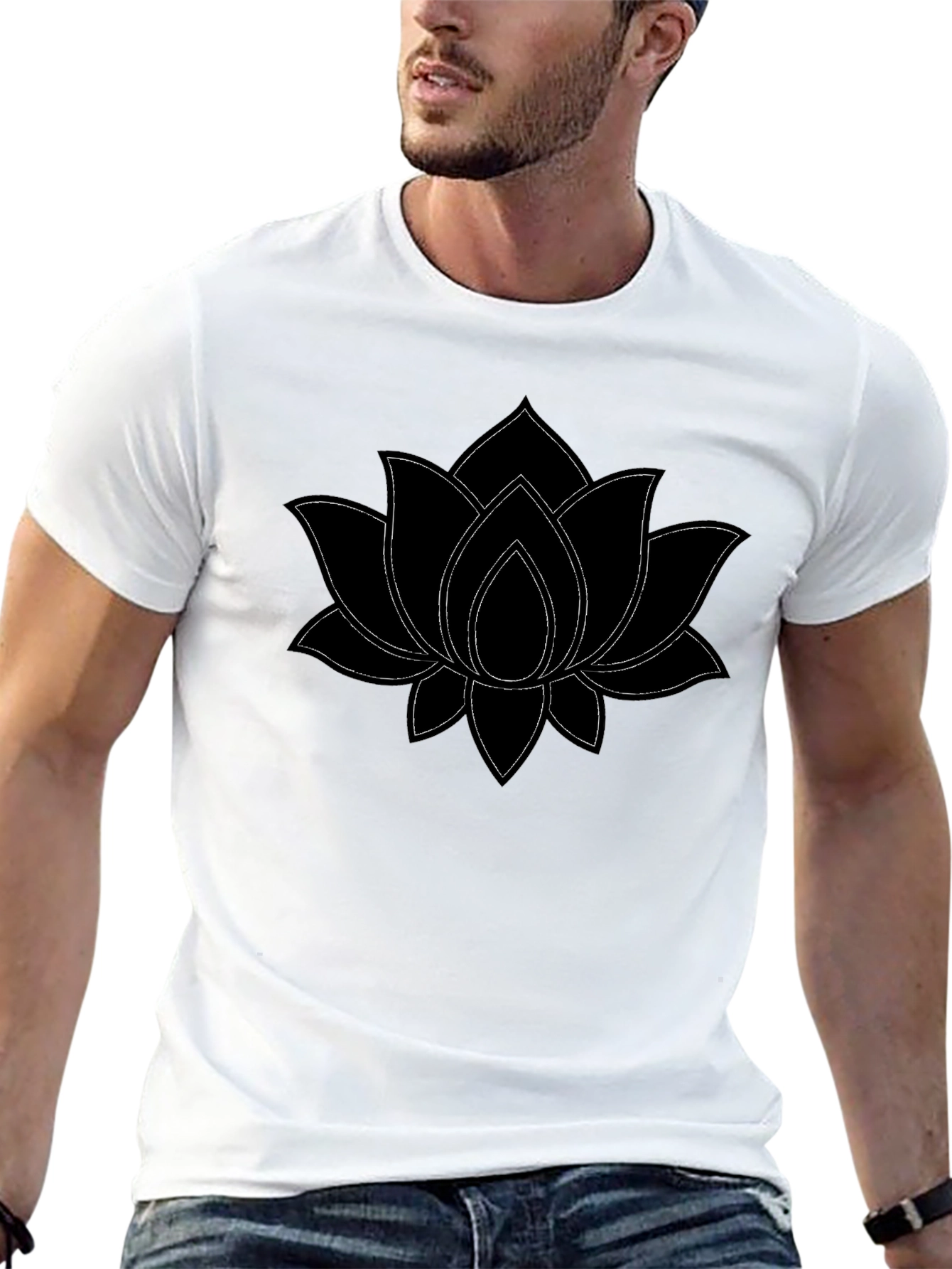Black Lotus Flower Graphic Tee