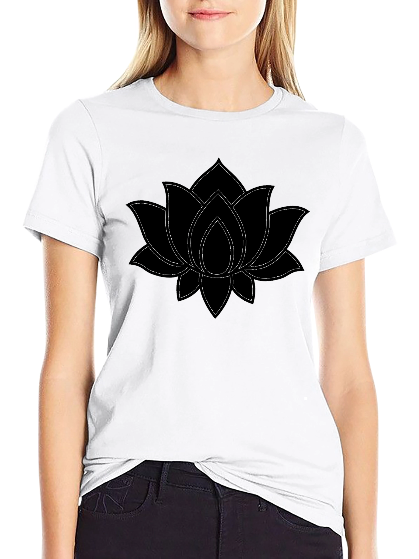 Black Lotus Flower Graphic Tee