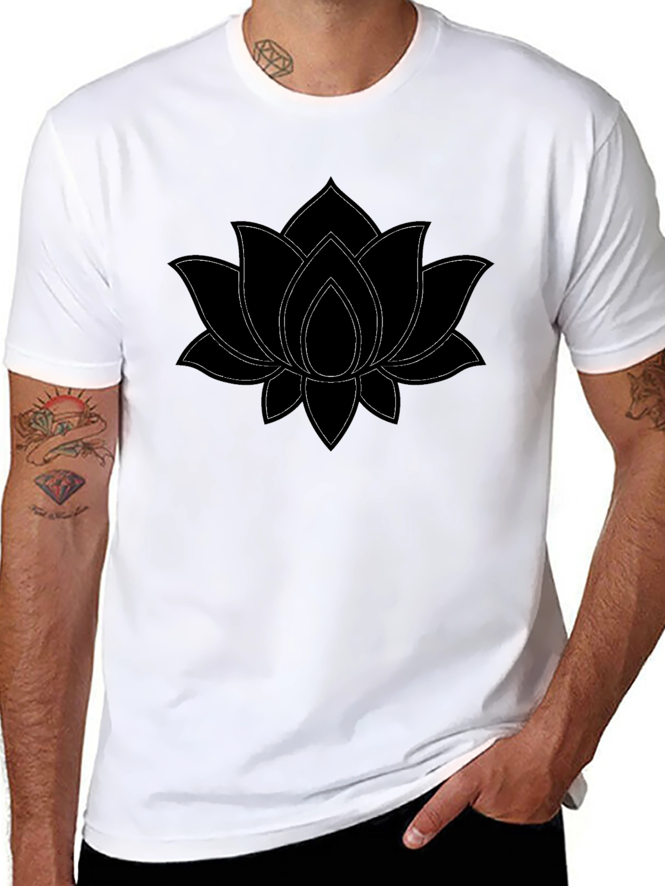 Black Lotus Flower Graphic Tee