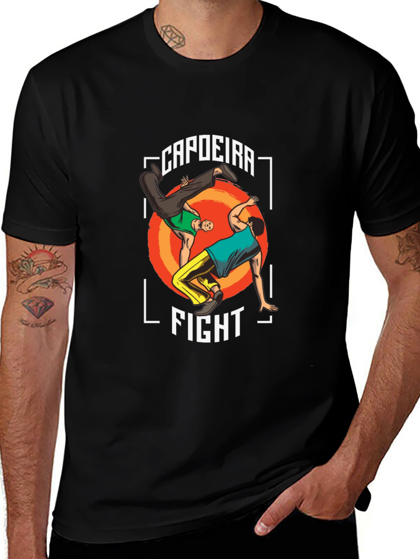 Capoeira Fight Graphic T-Shirt - Martial Arts Style