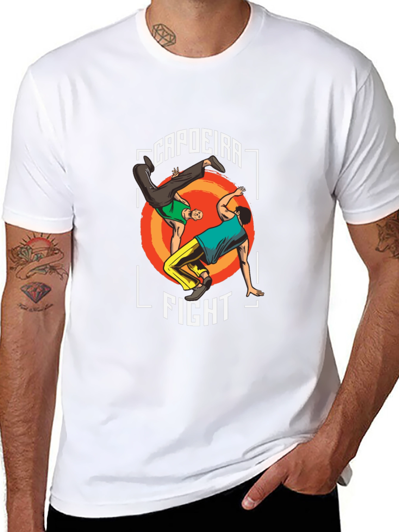 Capoeira Fight Graphic T-Shirt - Martial Arts Style