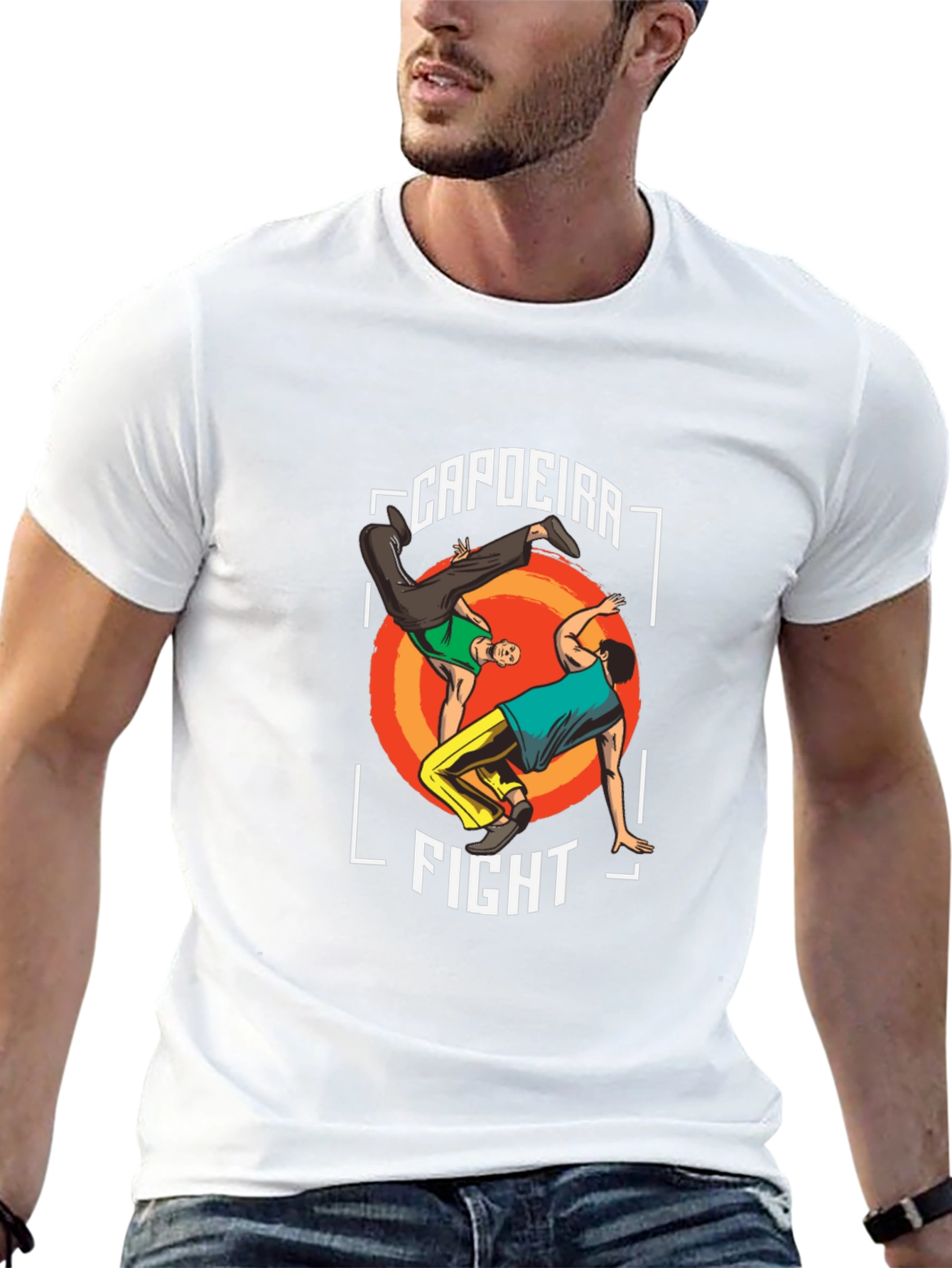Capoeira Fight Graphic T-Shirt - Martial Arts Style