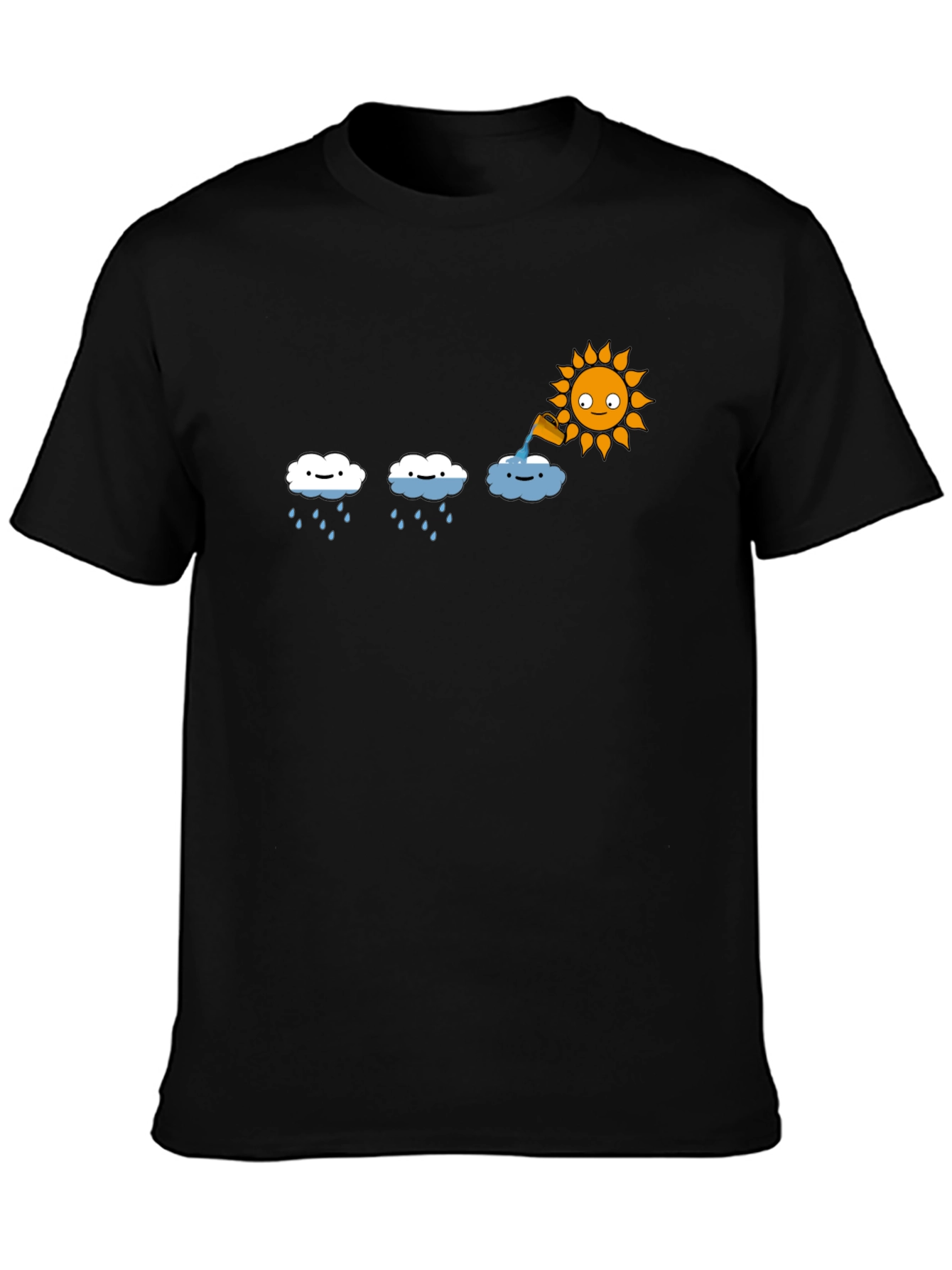 Funny Weather Graphic Black T-Shirt